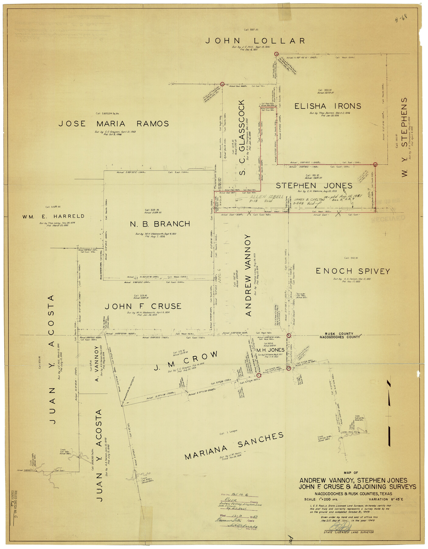 7543, Rusk County Rolled Sketch 6, General Map Collection
