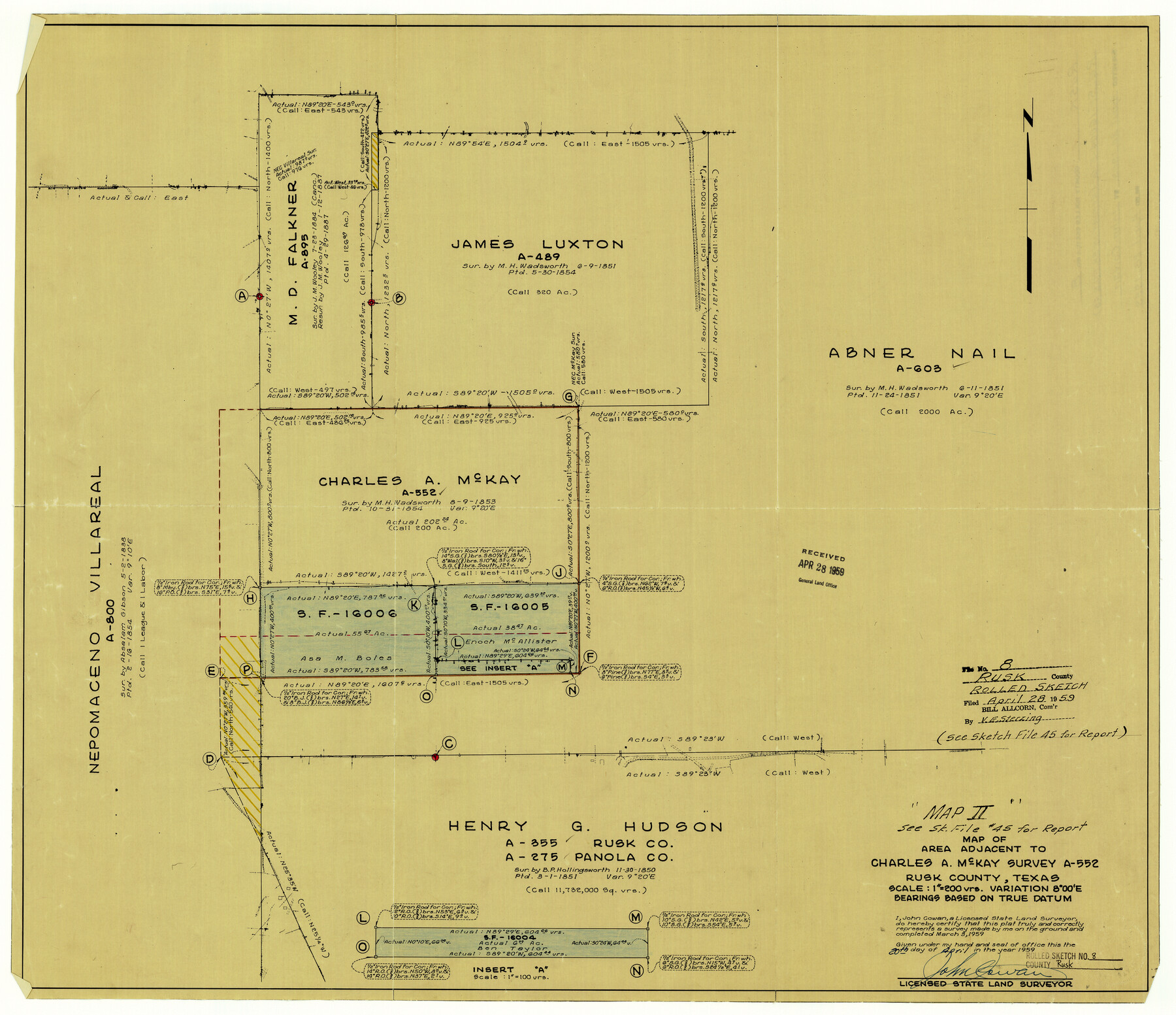 7544, Rusk County Rolled Sketch 8, General Map Collection