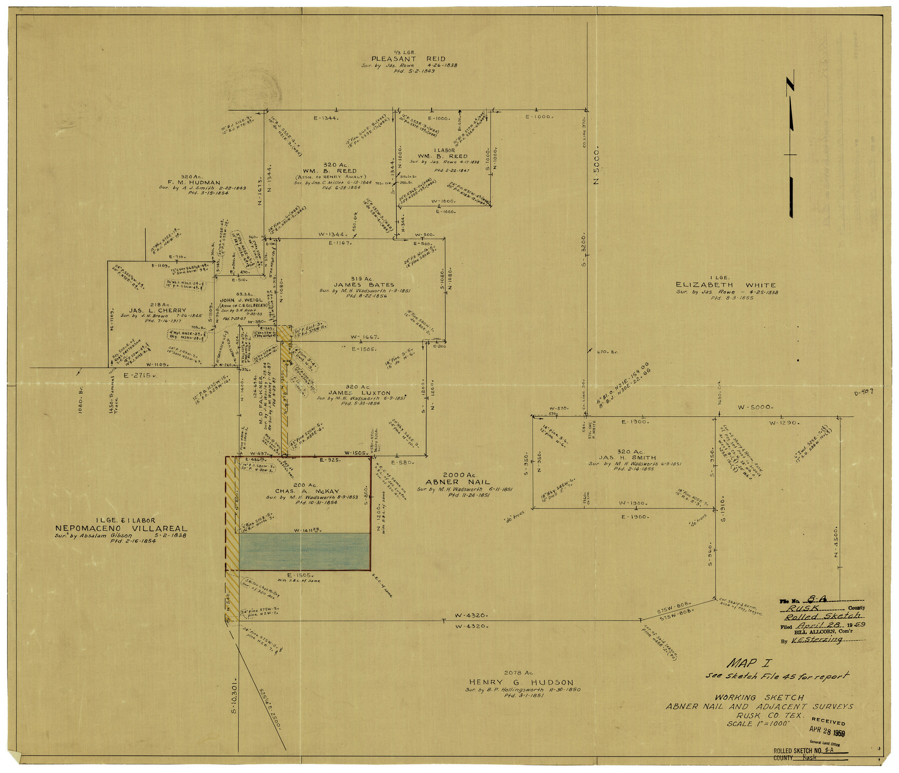 7545, Rusk County Rolled Sketch 8A, General Map Collection
