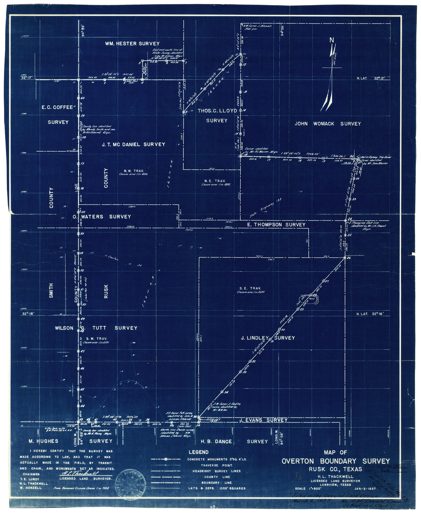 7550, Rusk County Rolled Sketch OBS, General Map Collection
