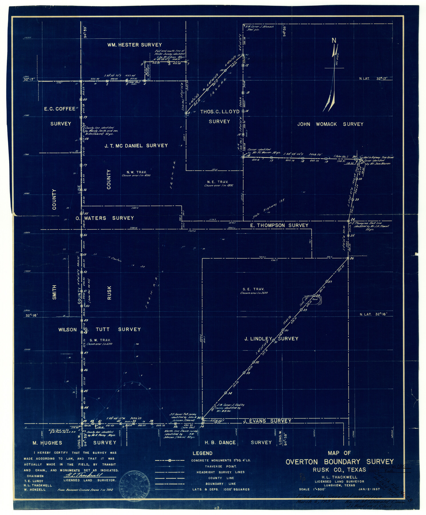 7550, Rusk County Rolled Sketch OBS, General Map Collection