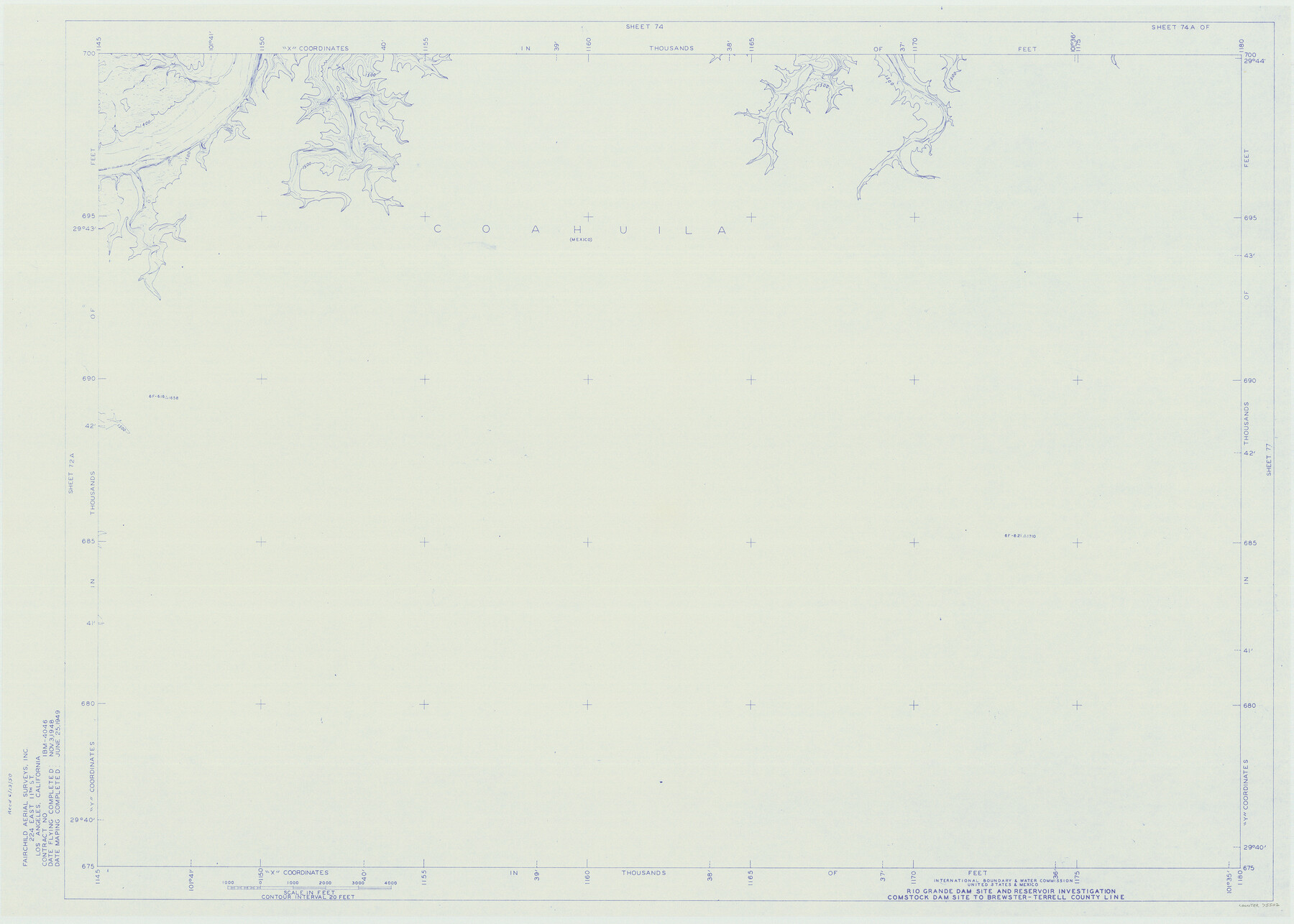 75502, Amistad International Reservoir on Rio Grande 74a, General Map Collection