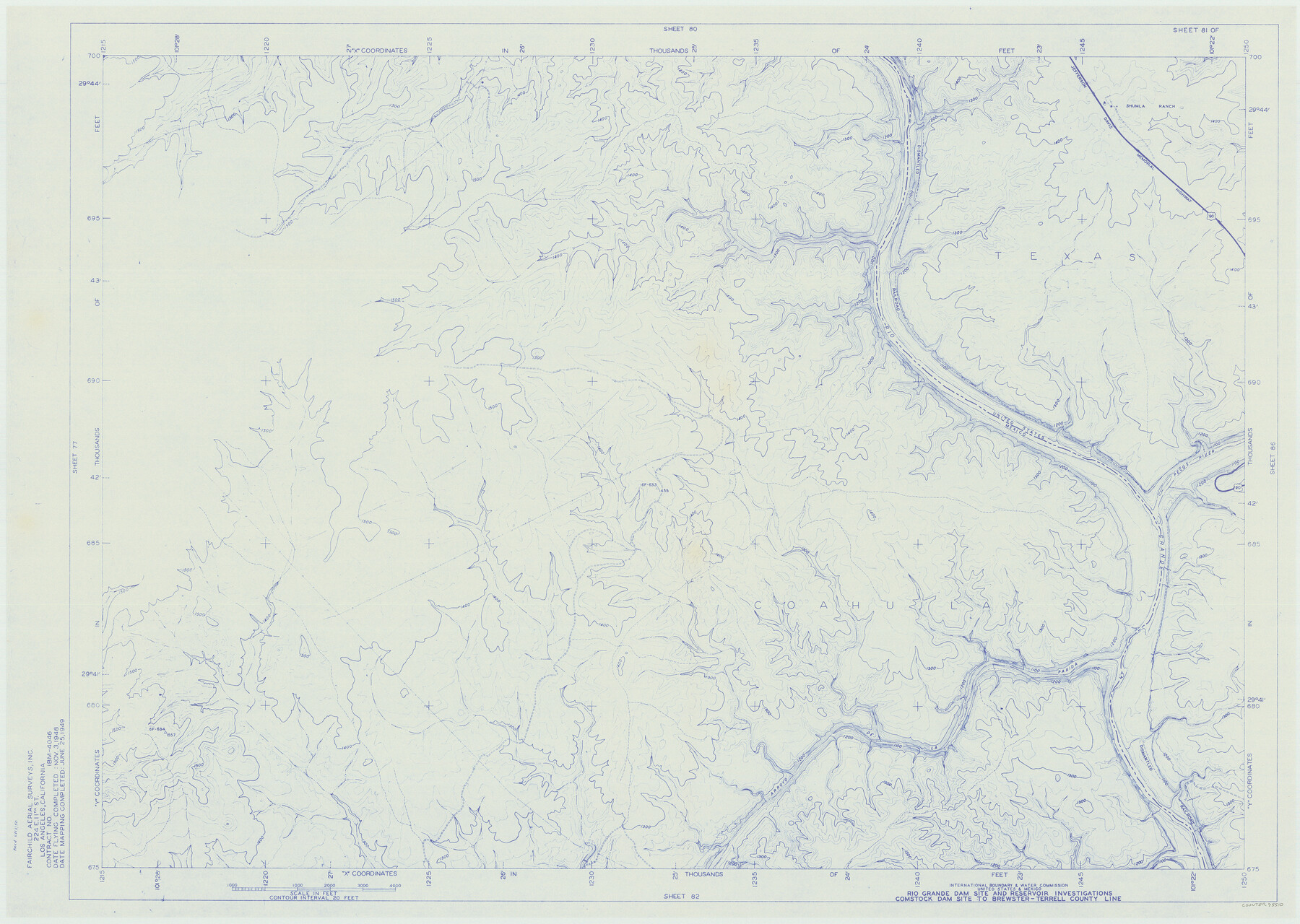 75510, Amistad International Reservoir on Rio Grande 81, General Map Collection