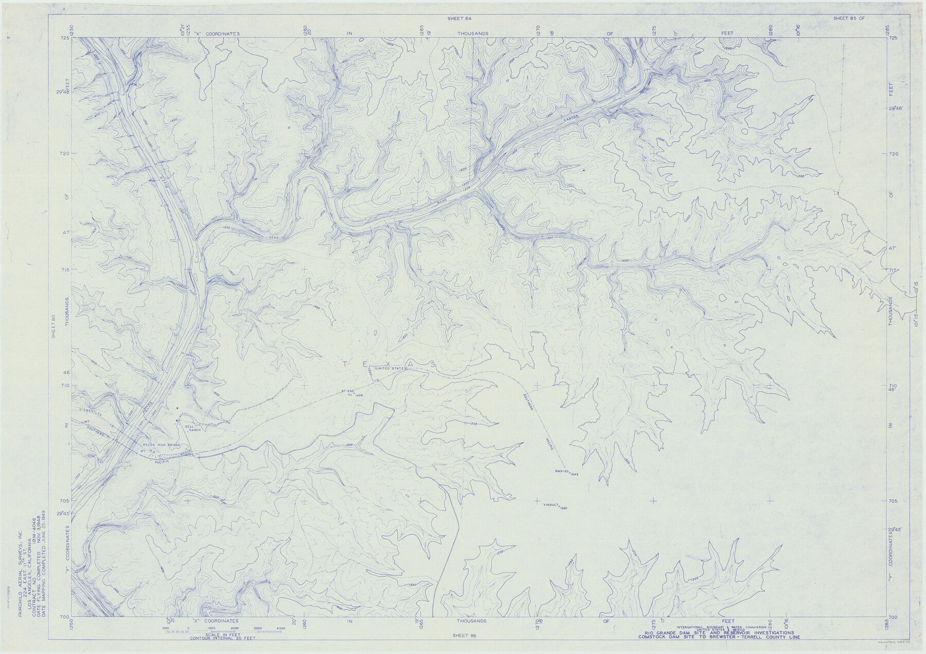 75514, Amistad International Reservoir on Rio Grande 85, General Map Collection