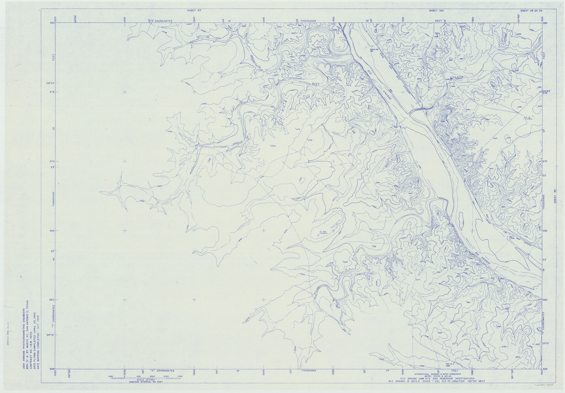 75529, Amistad International Reservoir on Rio Grande 98, General Map Collection