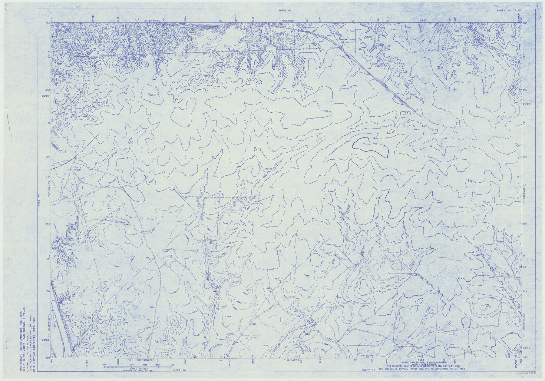 75531, Amistad International Reservoir on Rio Grande 100, General Map Collection