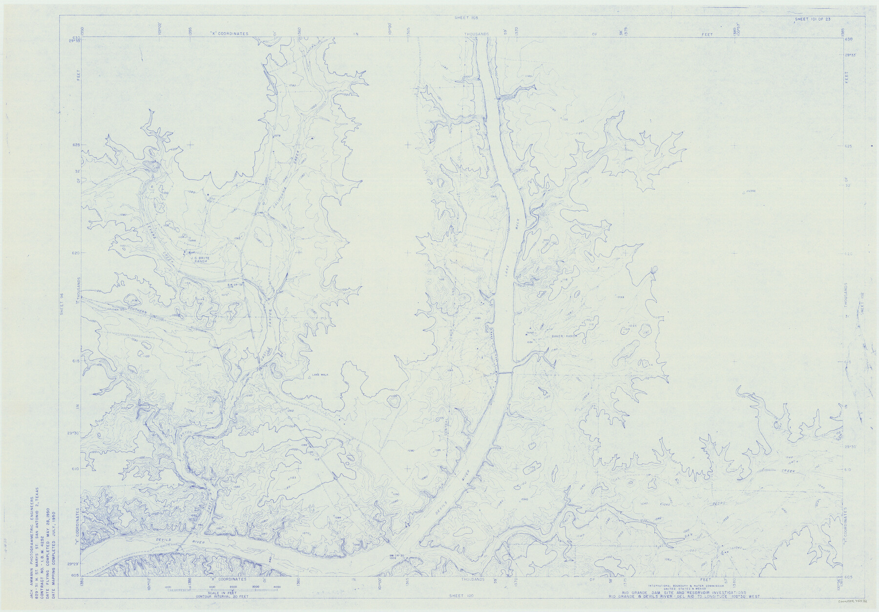 75532, Amistad International Reservoir on Rio Grande 101, General Map Collection