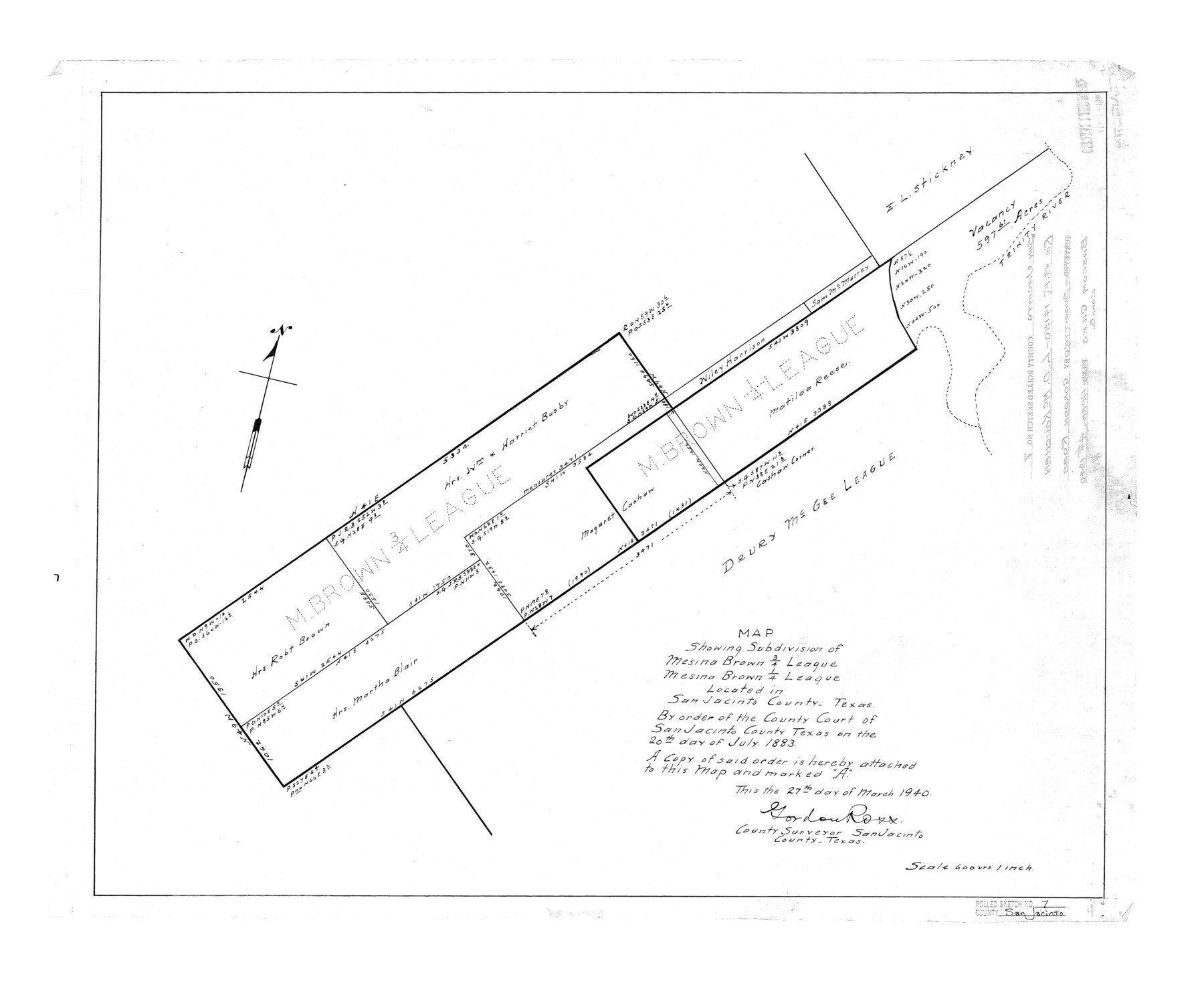 7558, San Jacinto County Rolled Sketch 7, General Map Collection