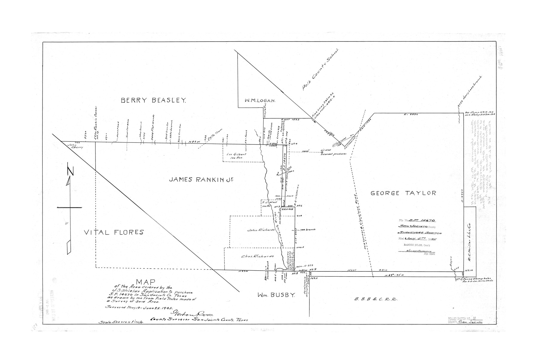 7560, San Jacinto County Rolled Sketch 11, General Map Collection