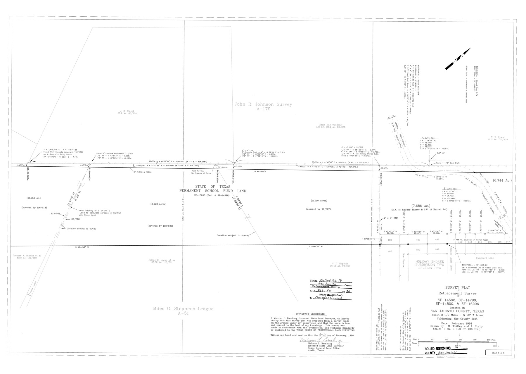 7568, San Jacinto County Rolled Sketch 14, General Map Collection