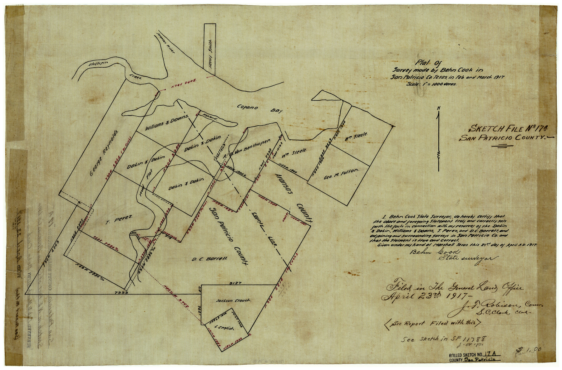 7575, San Patricio County Rolled Sketch 17A, General Map Collection