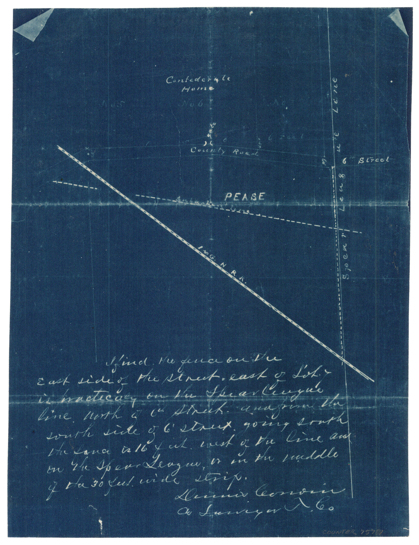 75781, [Dennis Corwin's Map of Survey for R. N. Graham], Maddox Collection
