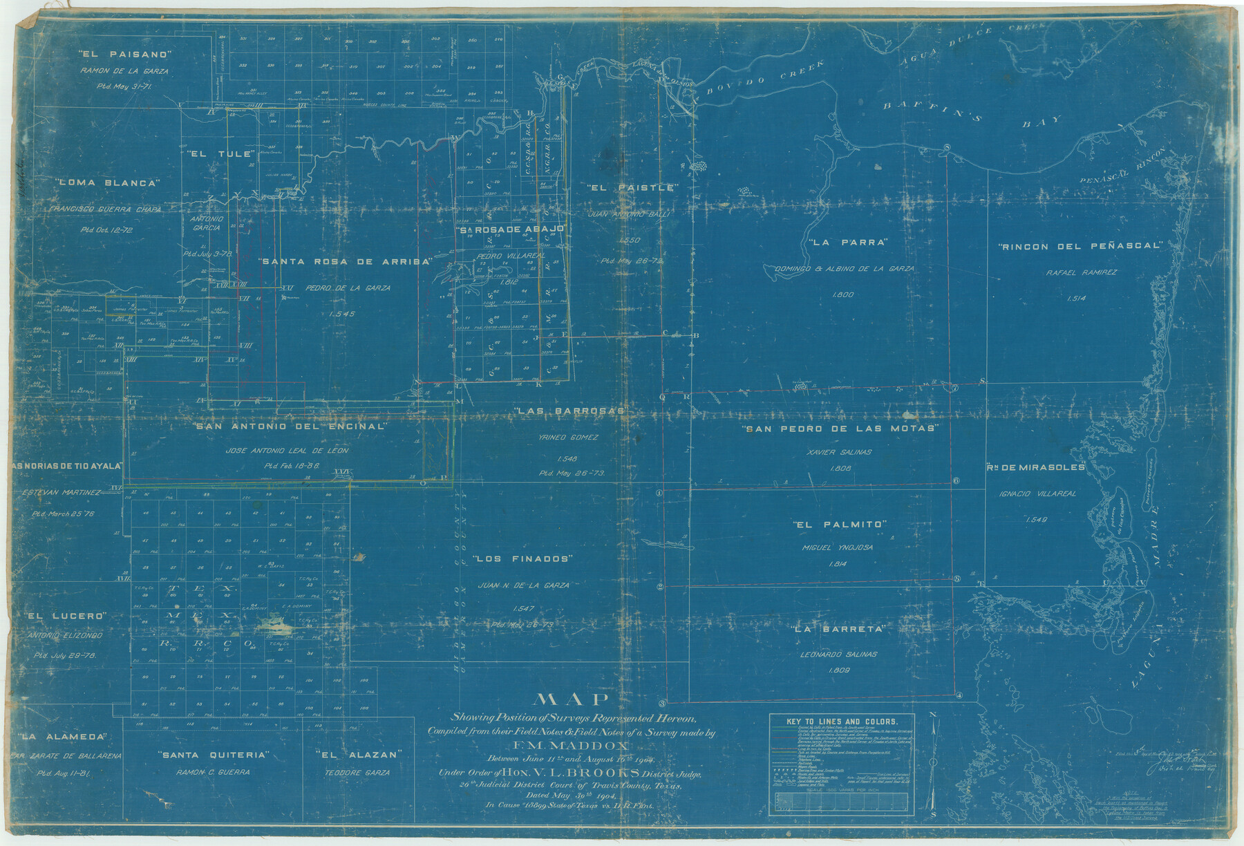 75809, Map Showing Position of Surveys Represented Hereon, Maddox Collection