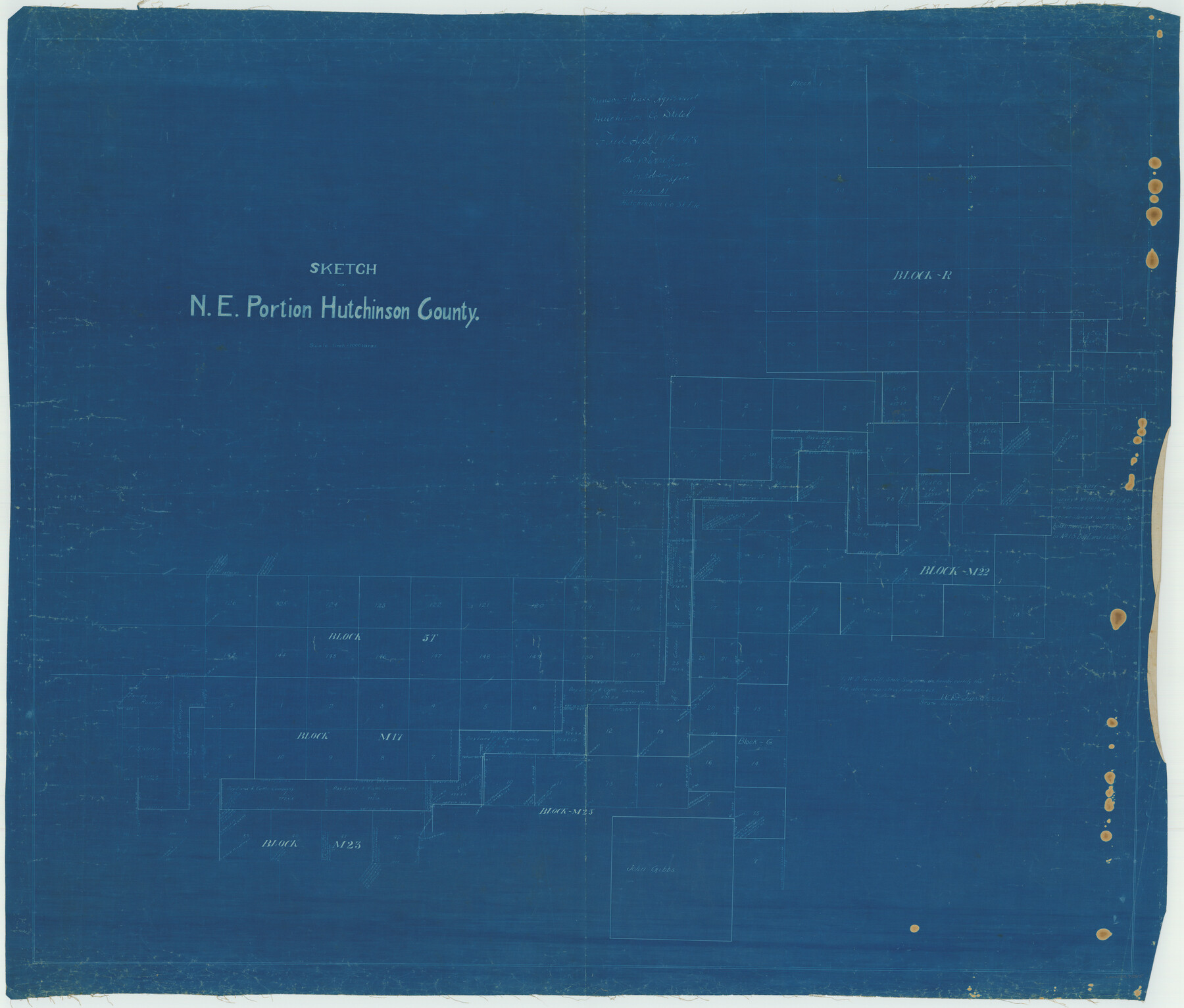 75815, Sketch in NE Portion Hutchinson County, Maddox Collection