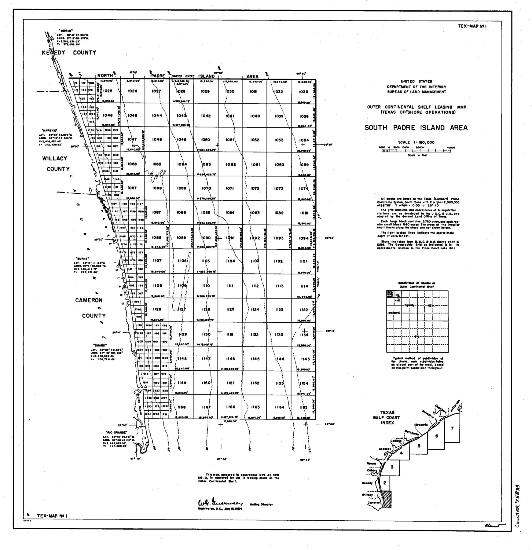 75834, Outer Continental Shelf Leasing Maps (Texas Offshore Operations), General Map Collection