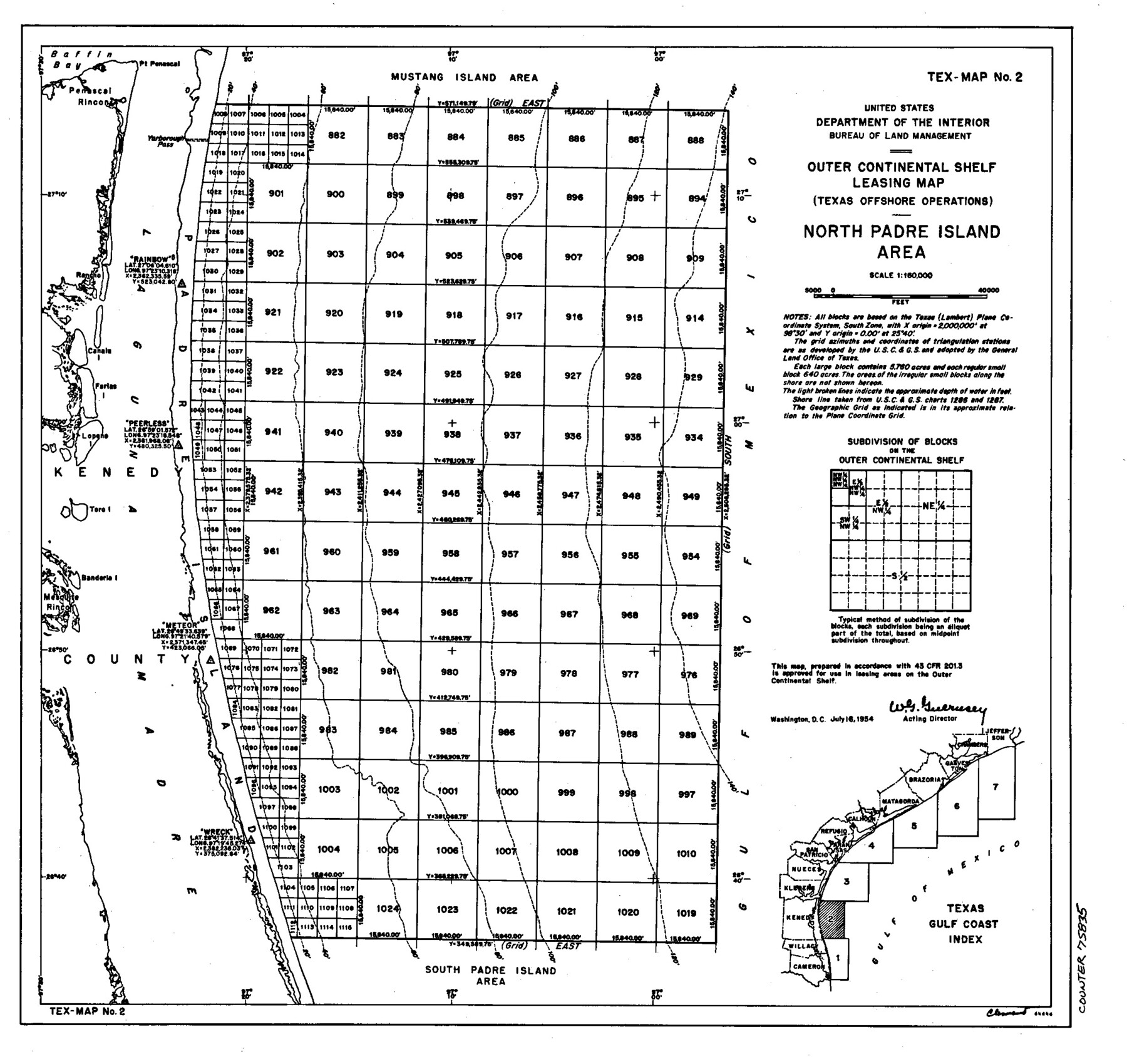 75835, Outer Continental Shelf Leasing Maps (Texas Offshore Operations), General Map Collection