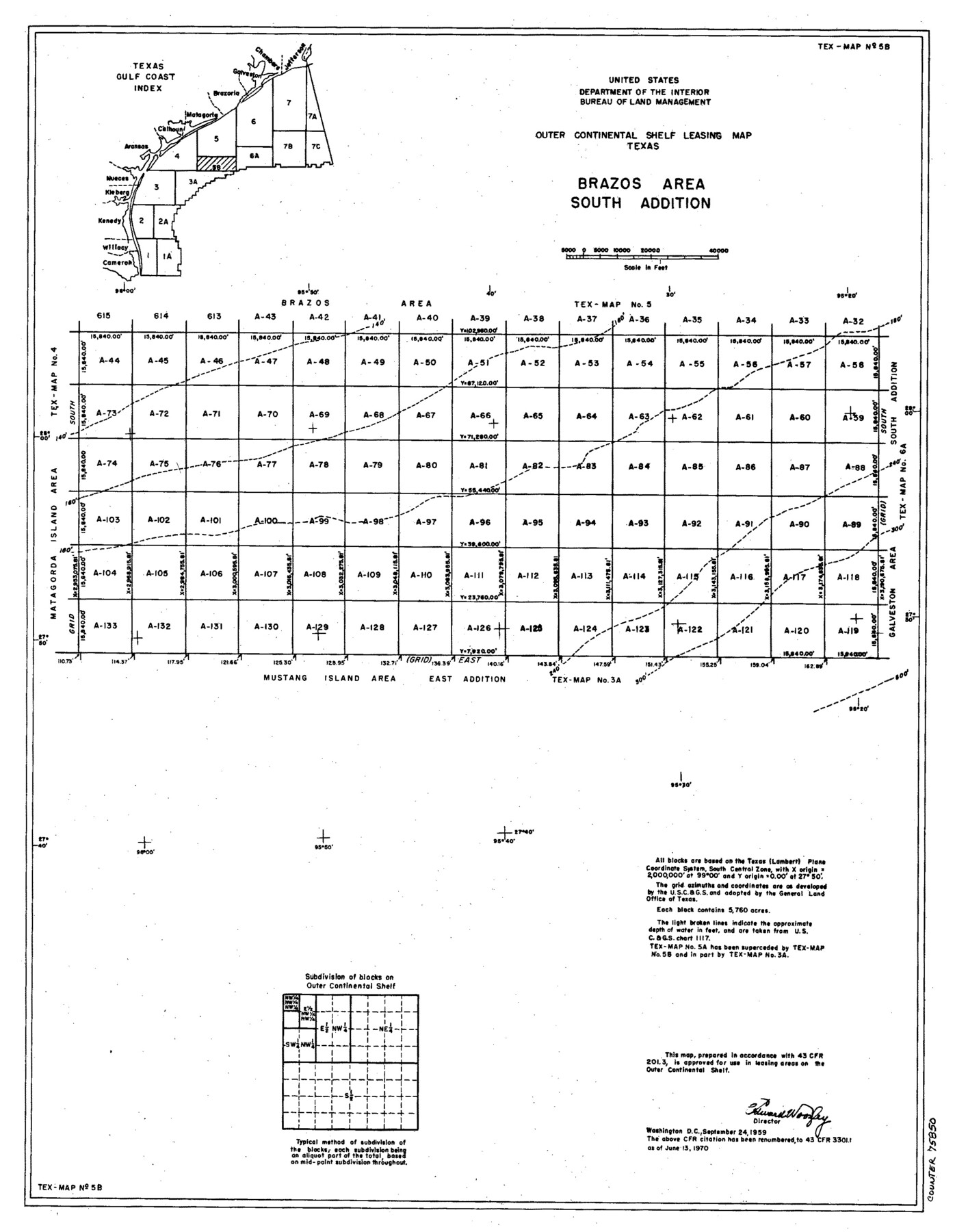 75850, Outer Continental Shelf Leasing Maps (Texas Offshore Operations), General Map Collection