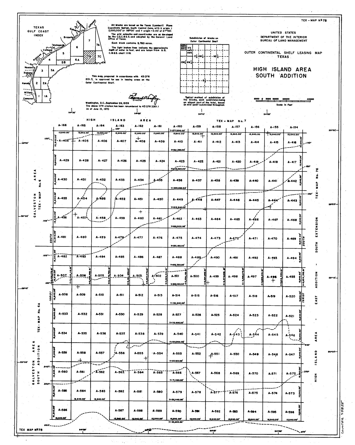 75855, Outer Continental Shelf Leasing Maps (Texas Offshore Operations), General Map Collection