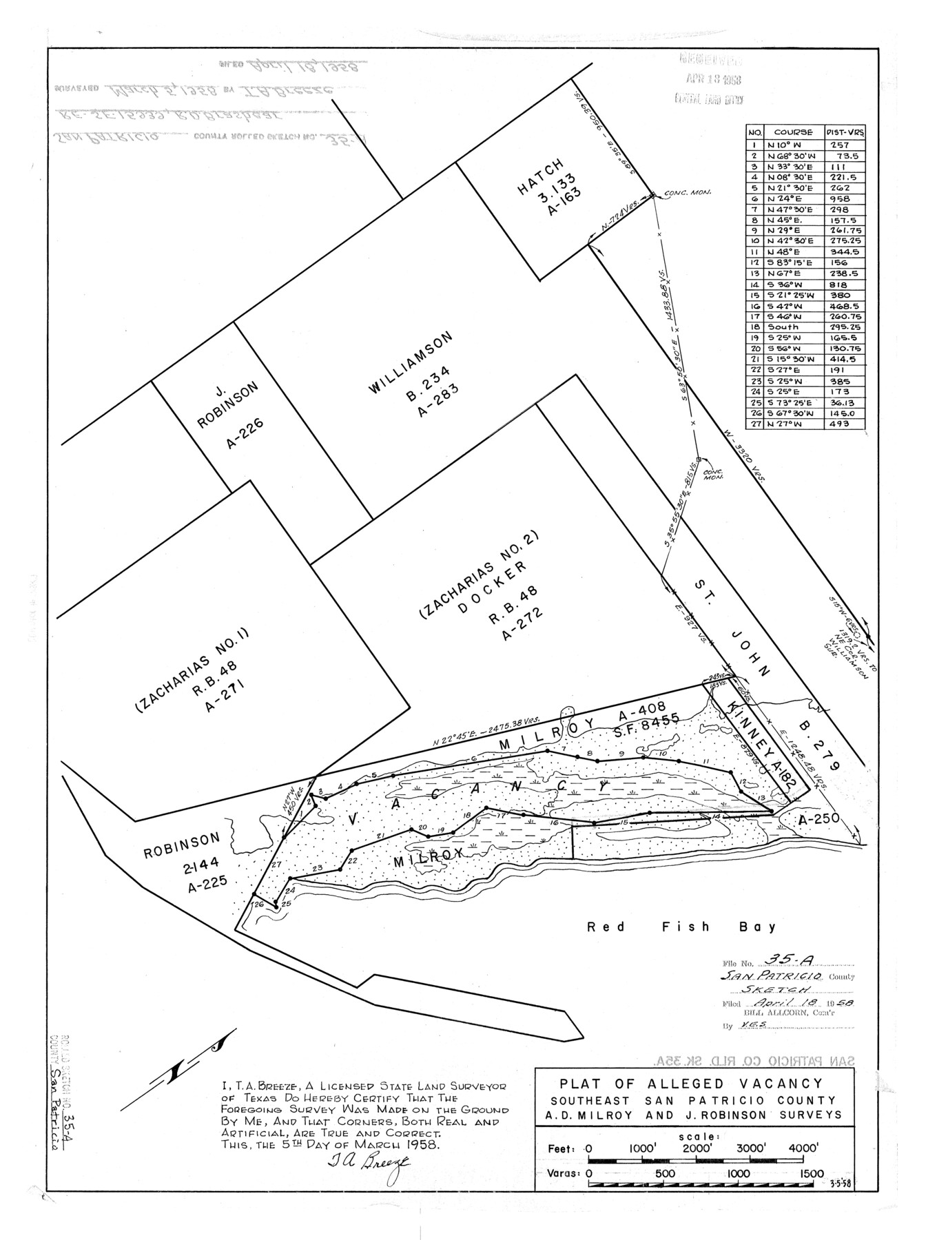 7587, San Patricio County Rolled Sketch 35A, General Map Collection