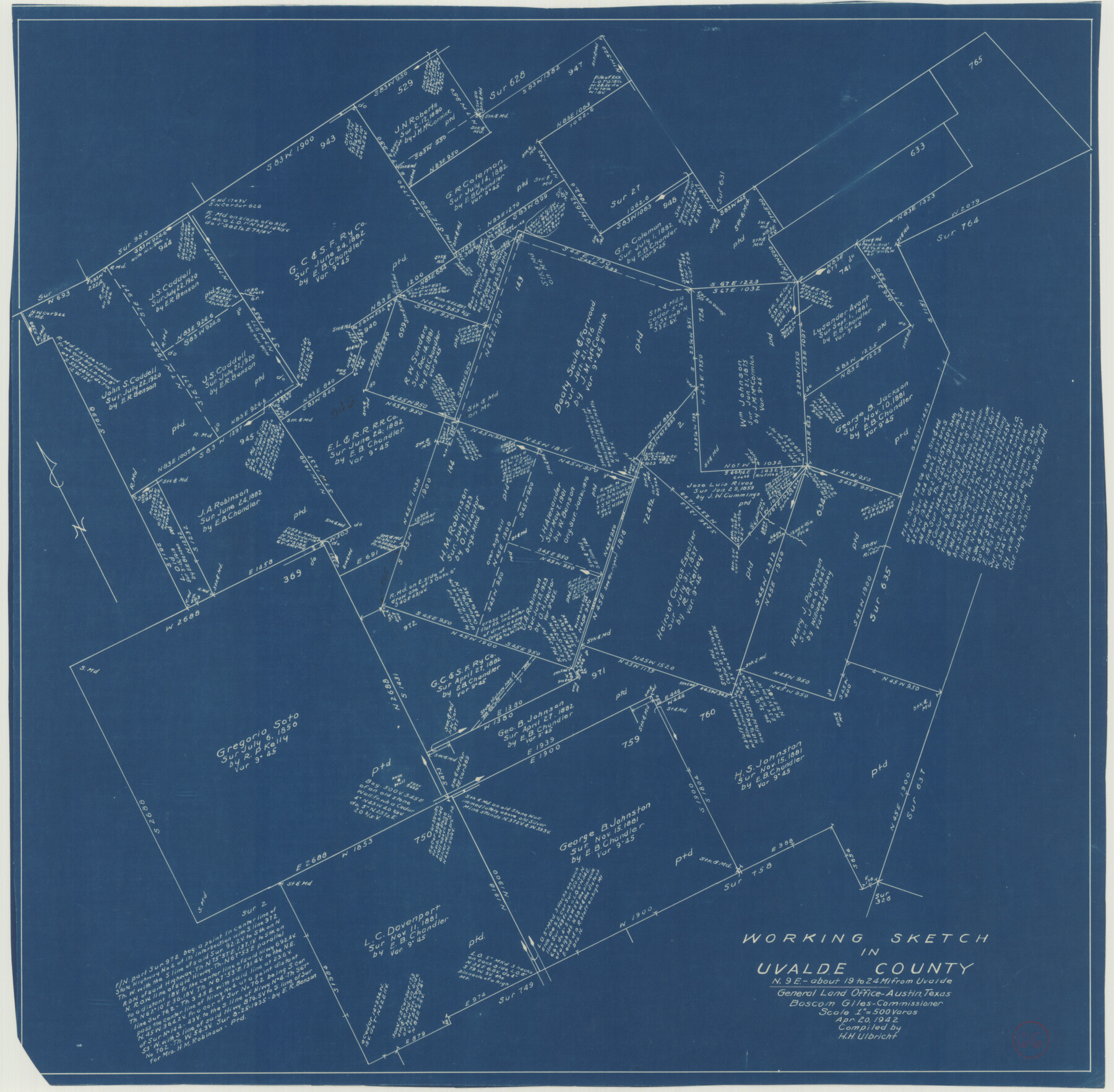 75968, Uvalde County Working Sketch 66, General Map Collection