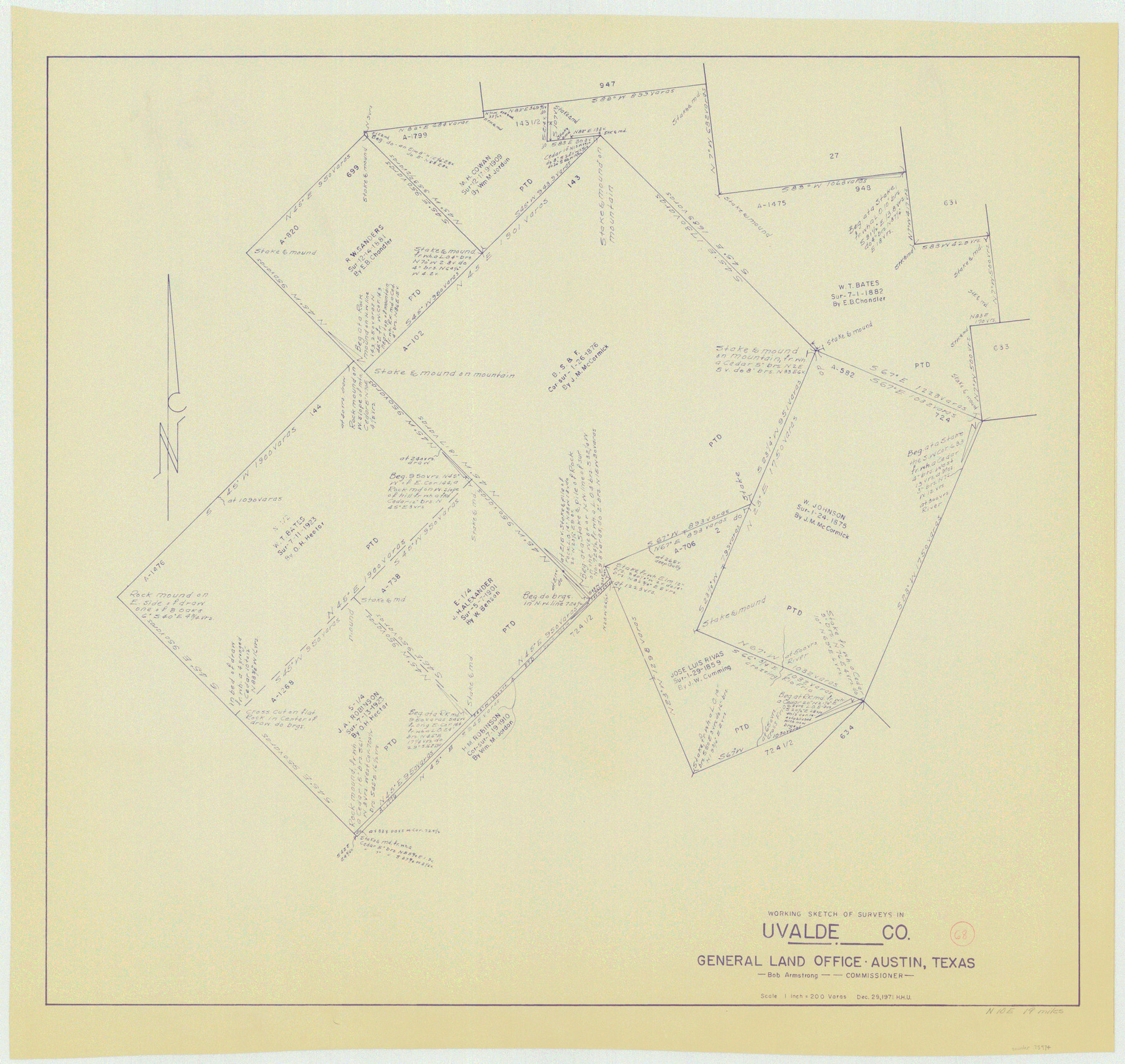 75974, Uvalde County Working Sketch 68, General Map Collection