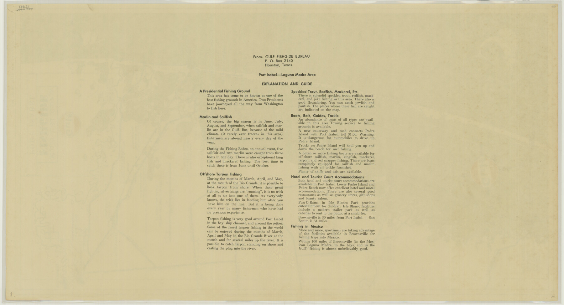 75981, Gulf Oil Corp. Fishgide - Port Isabel, General Map Collection