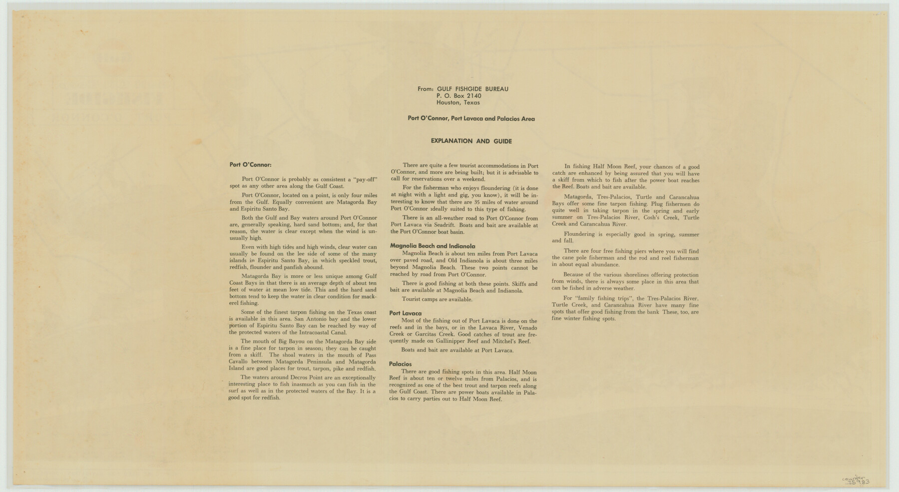 75983, Gulf Oil Corp. Fishgide - Port O'Connor, General Map Collection