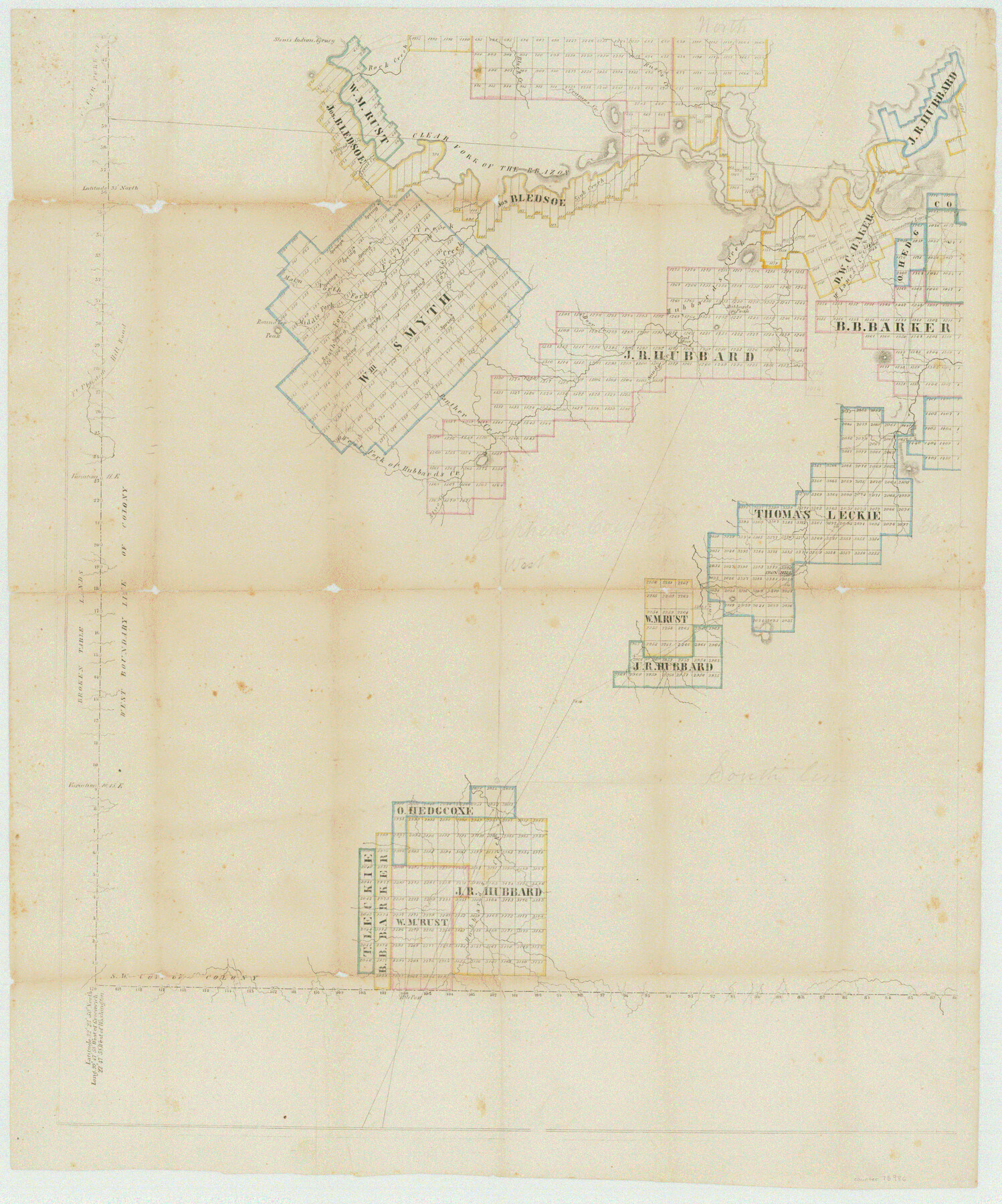 75986, [Peter's Colony surveys in Stephens County], General Map Collection