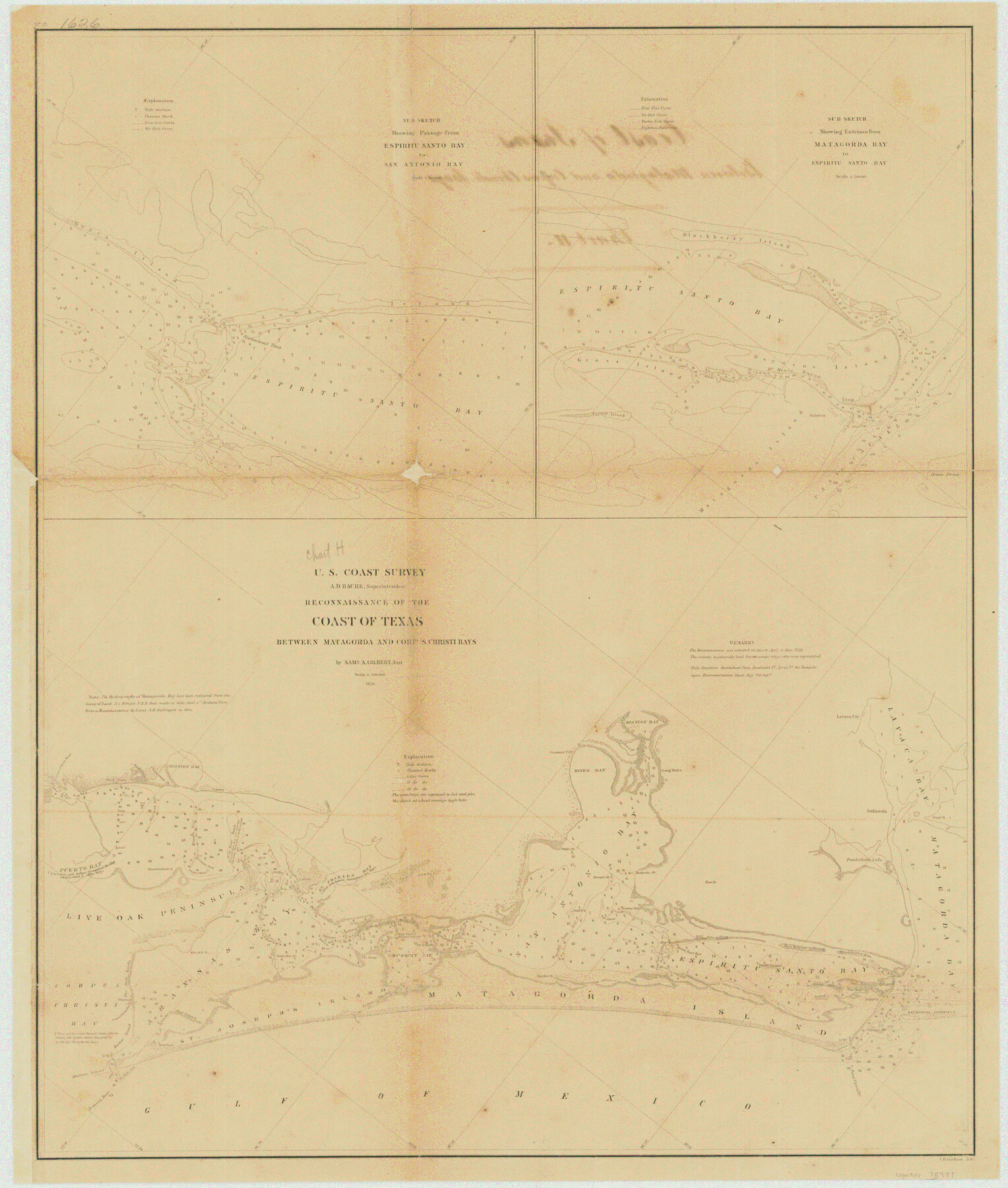 75987, Reconnaissance of the Coast of Texas between Matagorda and Corpus Christi Bays, General Map Collection