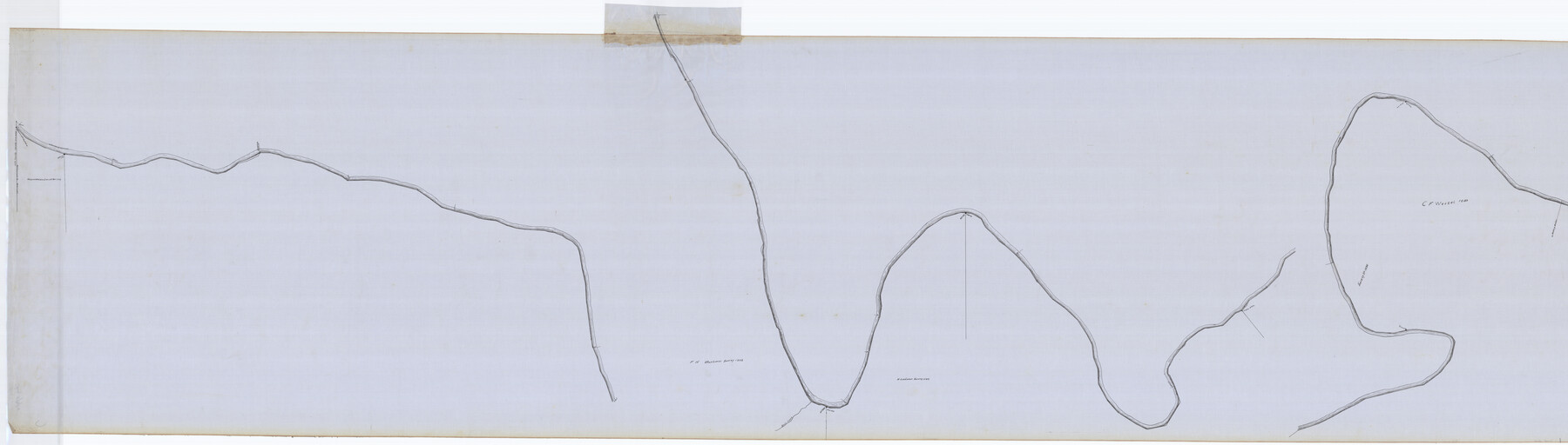 76044, Plat of South 1/2 of Colorado River Channel in McCulloch Co., Texas from Concho County line down river 34 mile 315 varas, General Map Collection