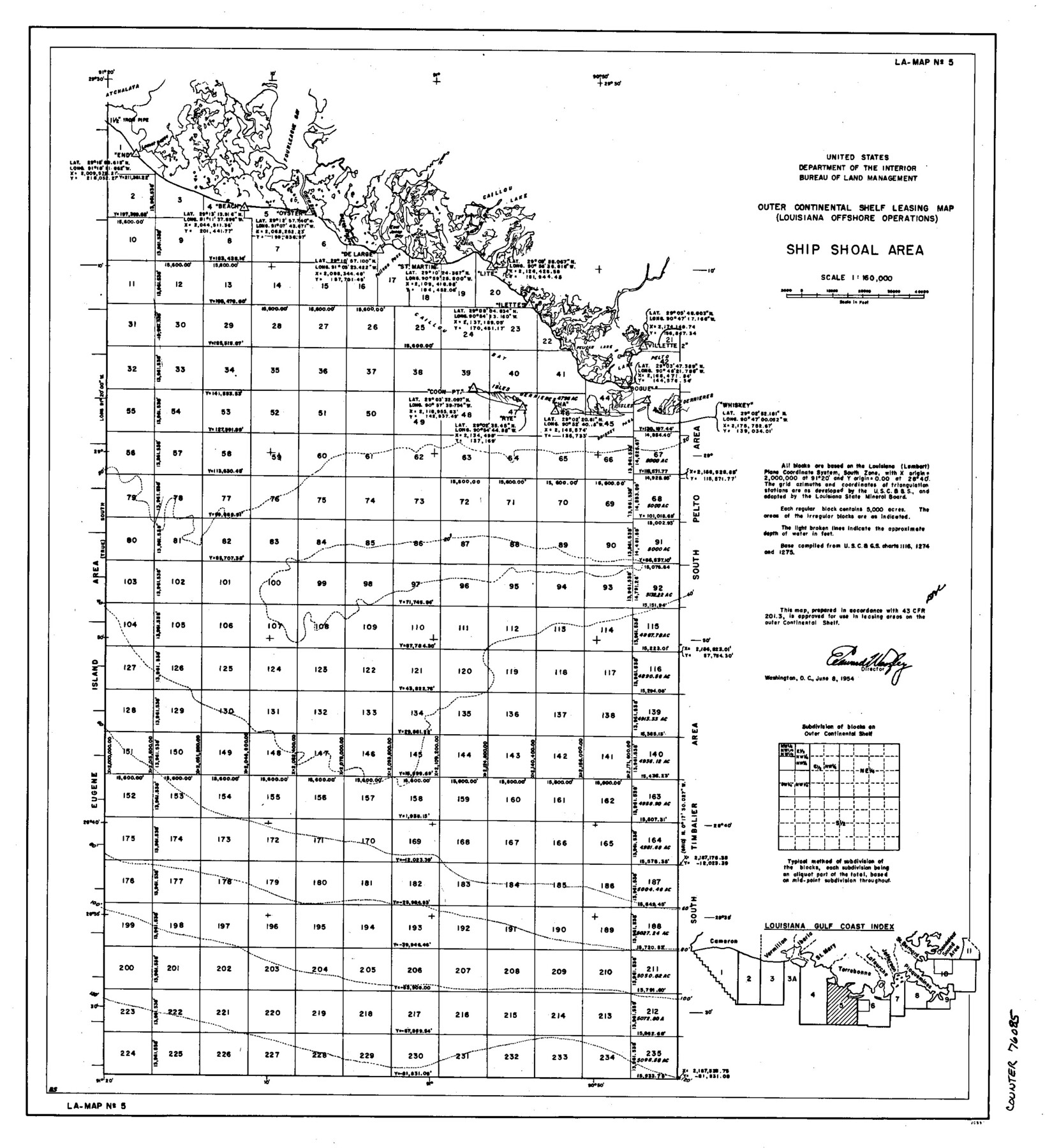 76085, Outer Continental Shelf Leasing Maps (Louisiana Offshore Operations), General Map Collection