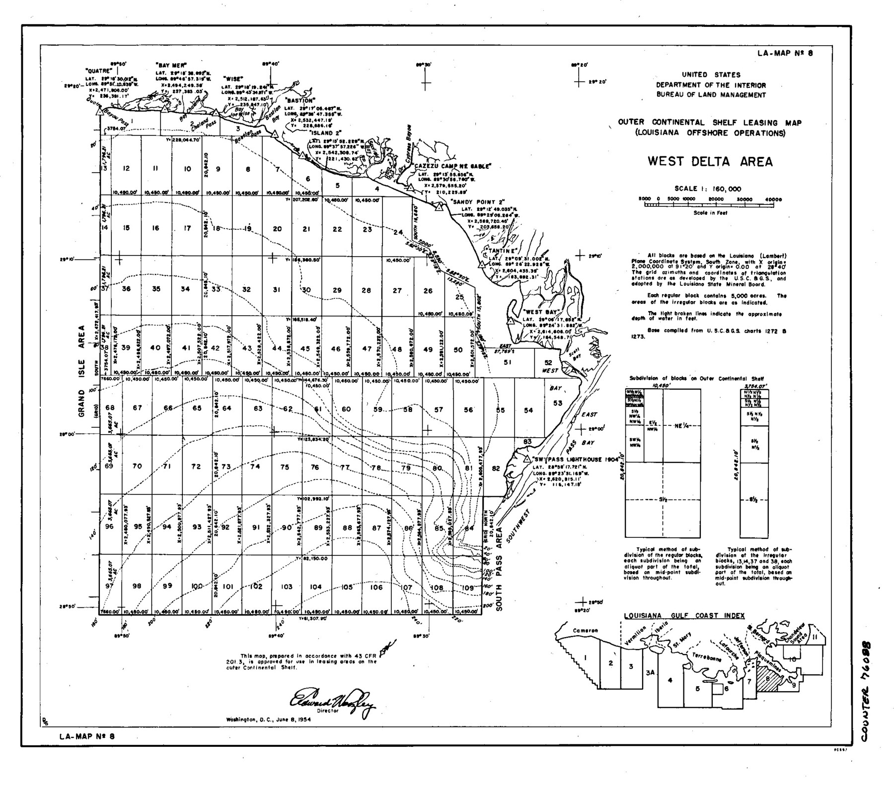 76088, Outer Continental Shelf Leasing Maps (Louisiana Offshore Operations), General Map Collection