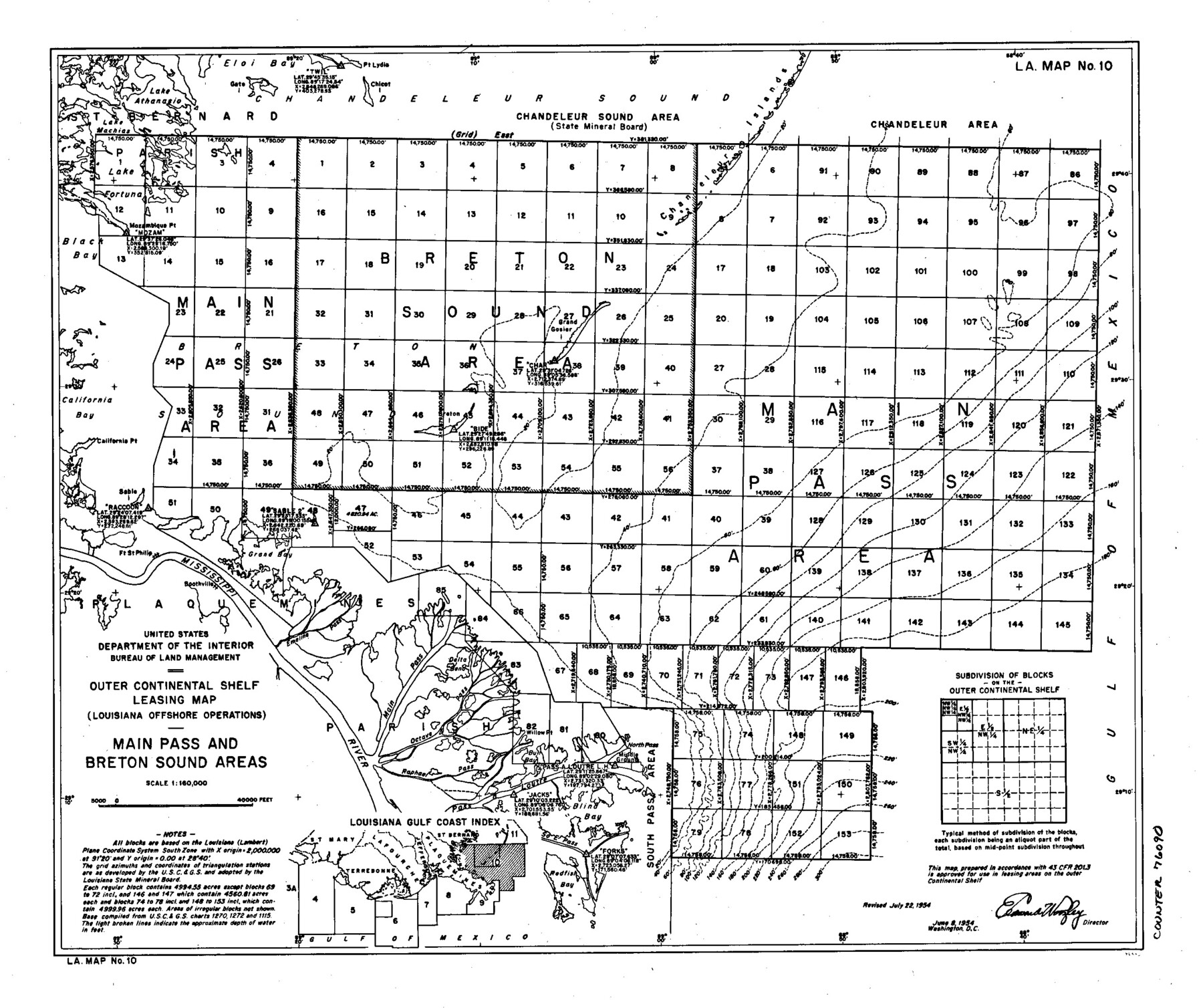 76090, Outer Continental Shelf Leasing Maps (Louisiana Offshore Operations), General Map Collection