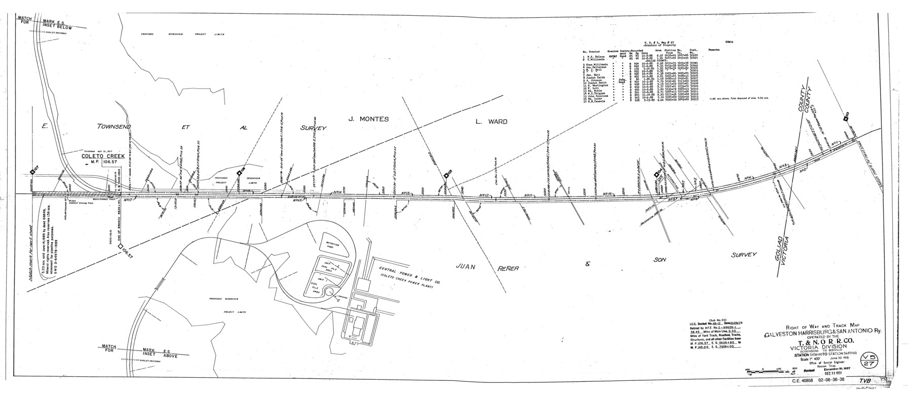 76157, Right of Way and Track Map, Galveston, Harrisburg & San Antonio Ry. operated by the T. & N. O. R.R. Co., Victoria Division, Rosenberg to Beeville, General Map Collection