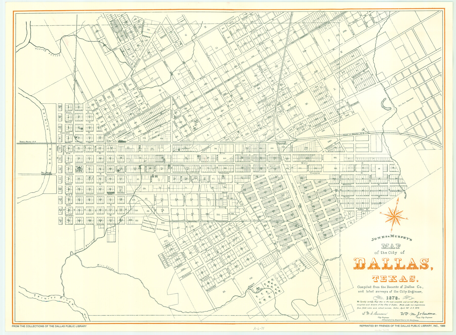 76174, Map of the City of Dallas, Texas, compiled from the records of Dallas Co., and latest surveys of the City Engineer, General Map Collection