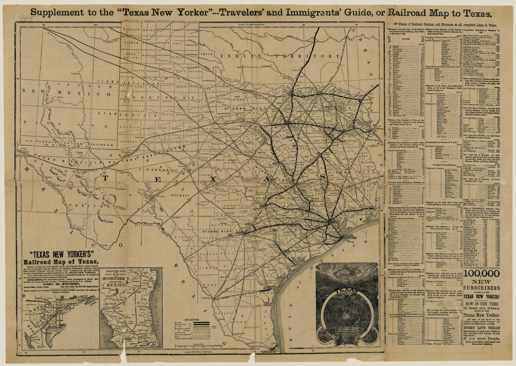 76210, "Texas New Yorker's" Railroad Map of Texas, Texas State Library and Archives
