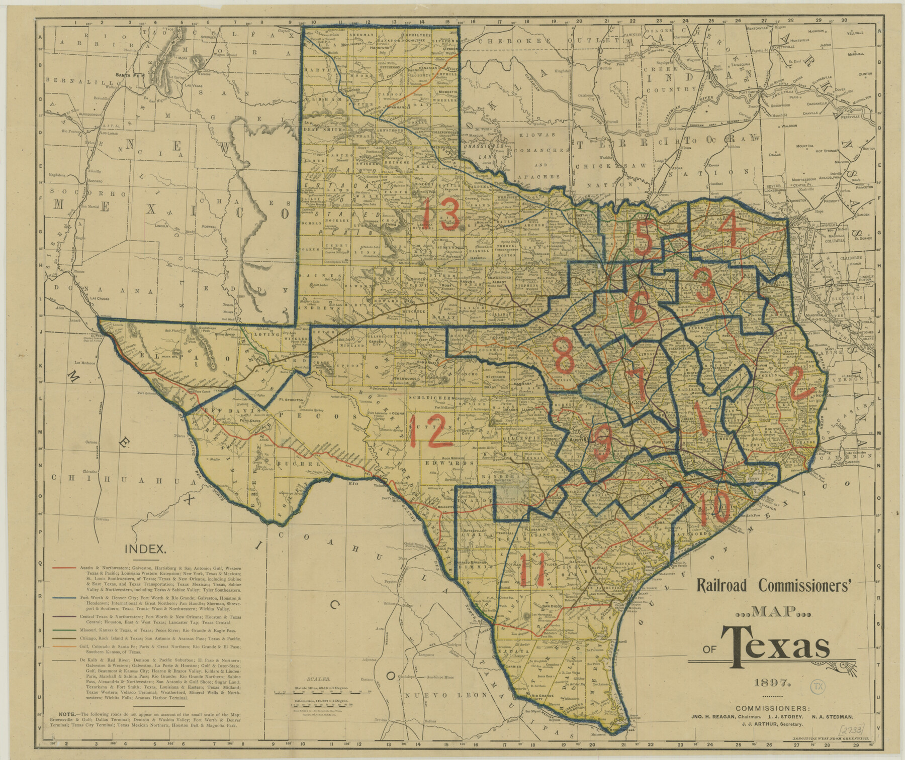 76280, Railroad Commissioners' Map of Texas, Texas State Library and Archives