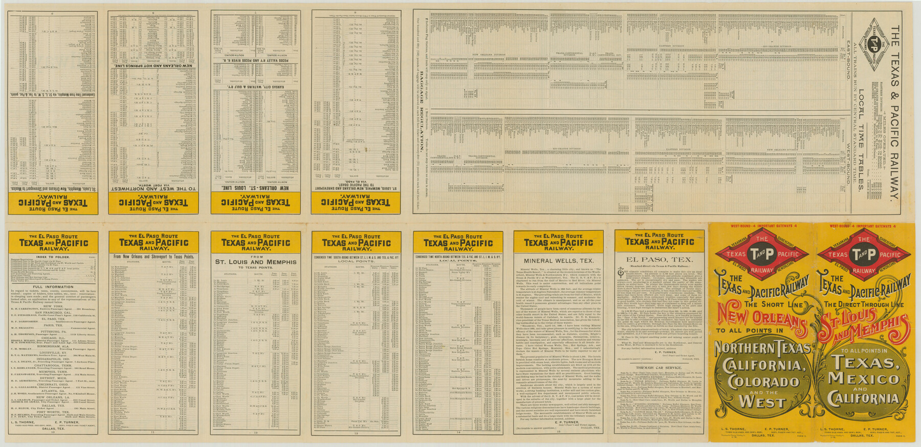 76299, Map of the Texas and Pacific Railway and Connections, Texas State Library and Archives