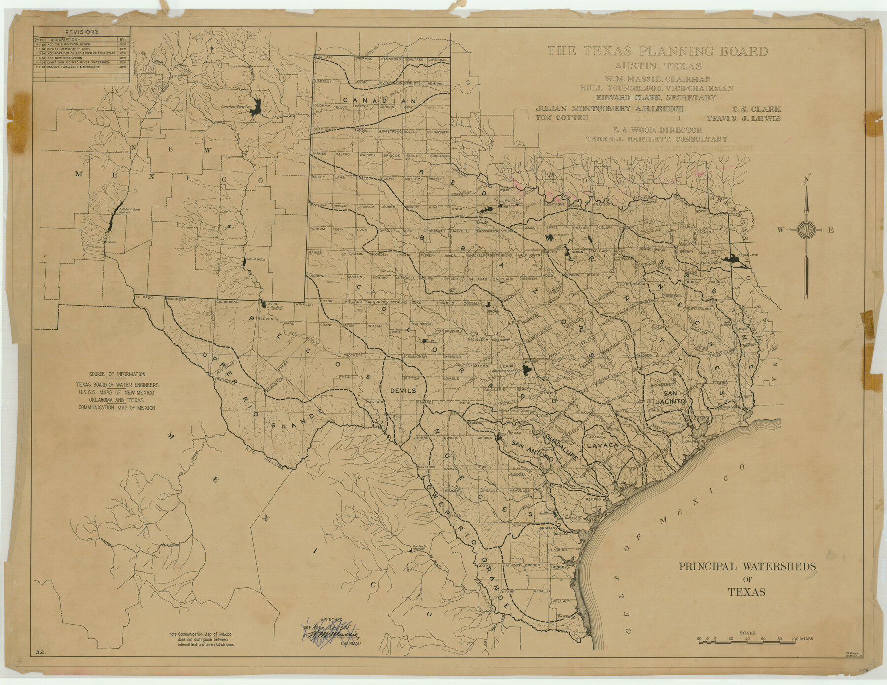 76306, Principal Watersheds of Texas, Texas State Library and Archives