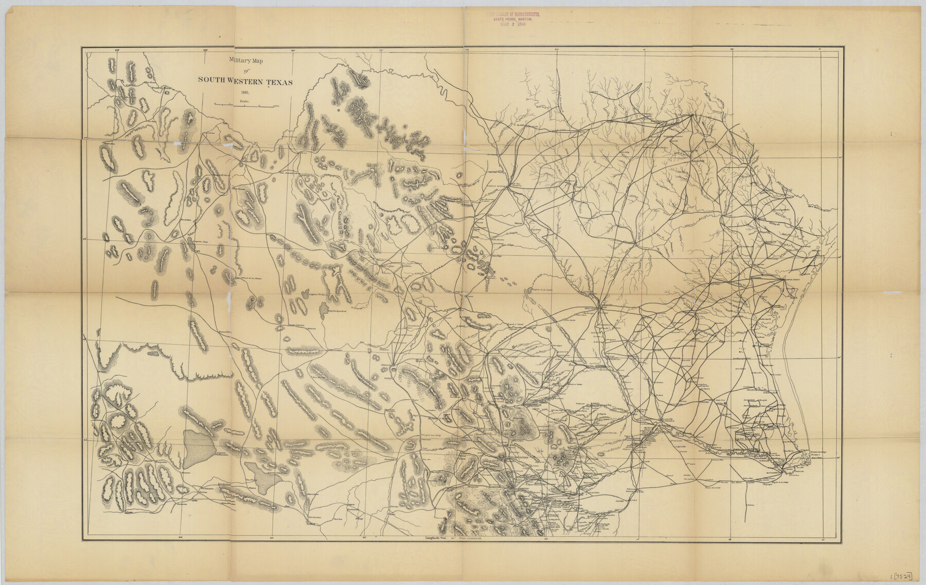 76316, Military Map of Southwestern Texas, Texas State Library and Archives