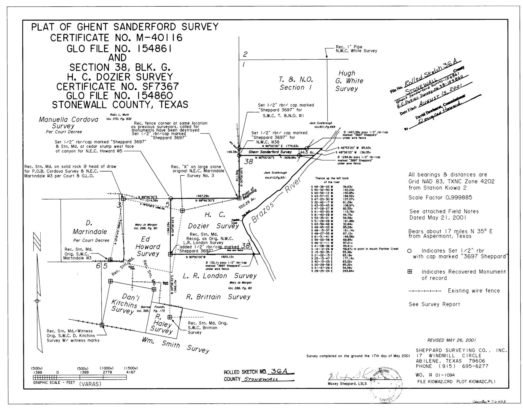 76403, Stonewall County Rolled Sketch 36A, General Map Collection