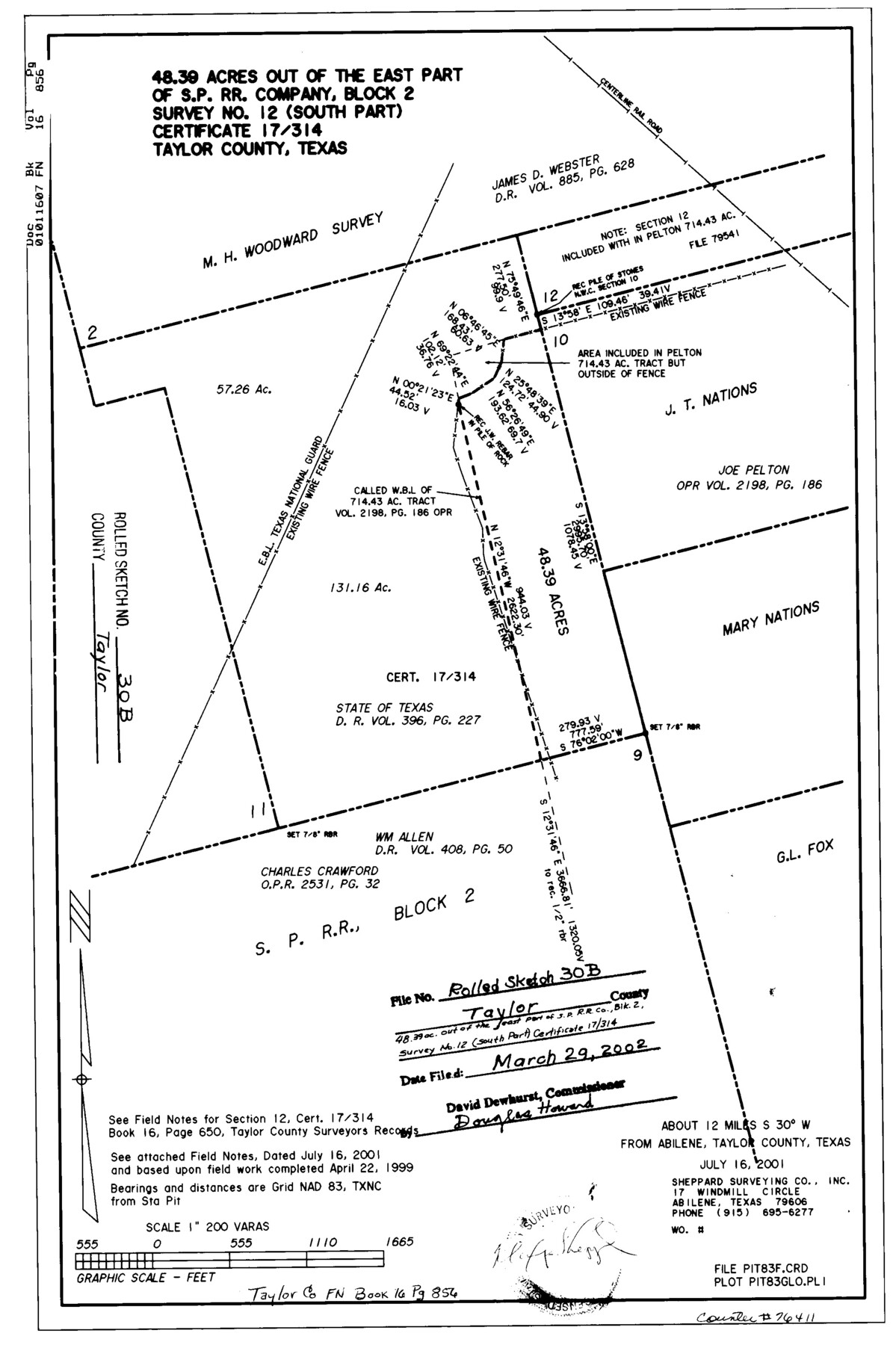 76411, Taylor County Rolled Sketch 30B, General Map Collection