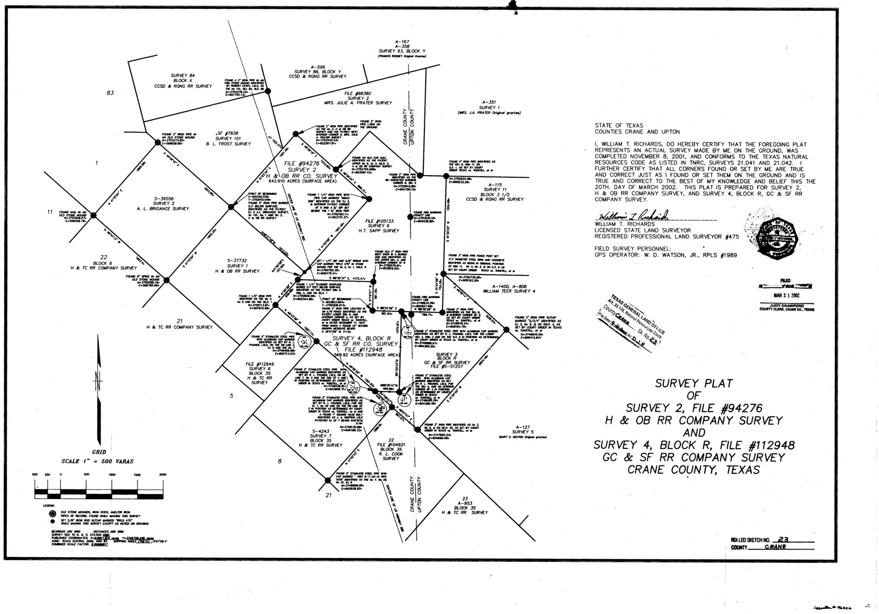 76426, Crane County Rolled Sketch 23, General Map Collection