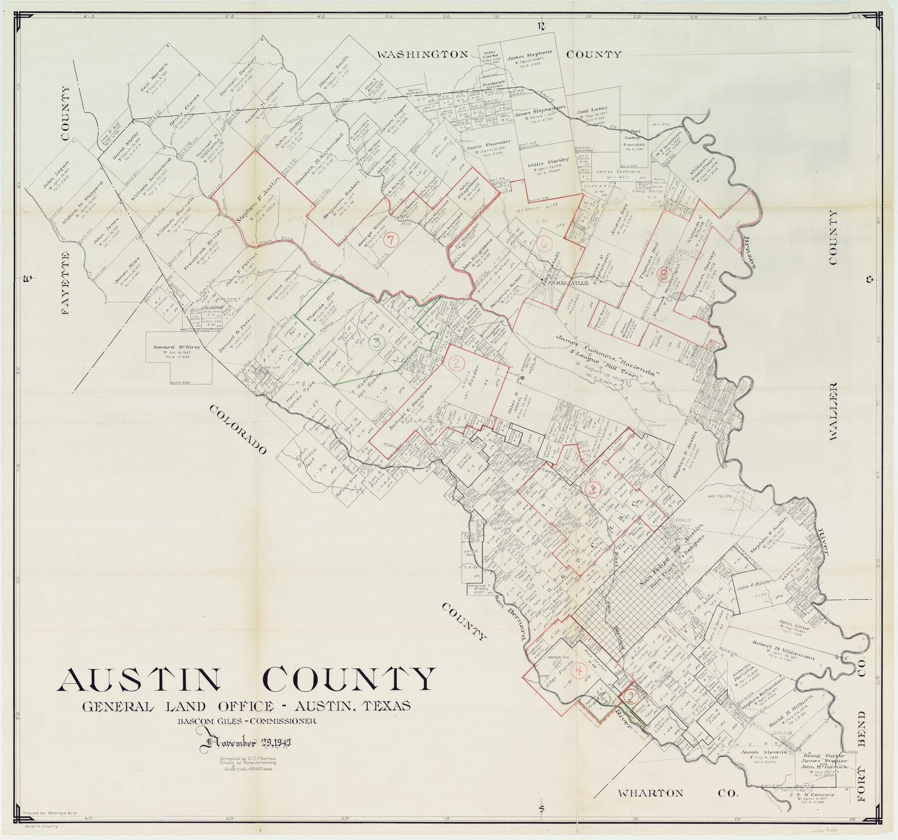 76459, Austin County Working Sketch Graphic Index, General Map Collection