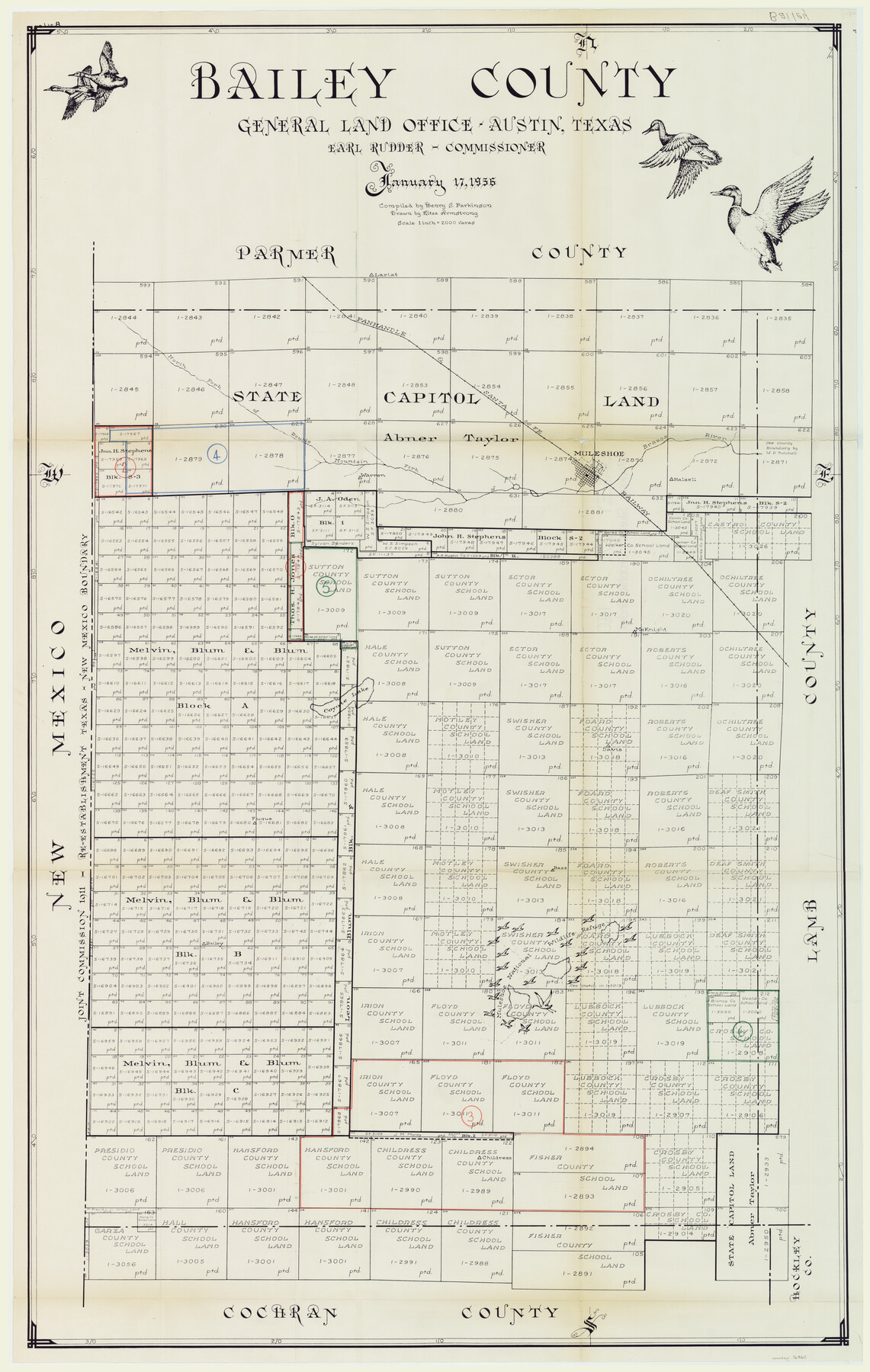 76460, Bailey County Working Sketch Graphic Index, General Map Collection