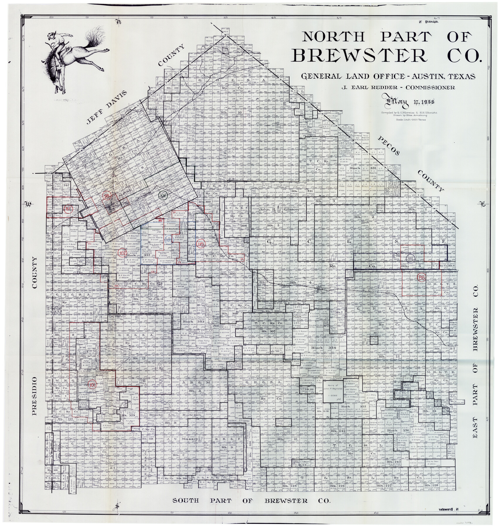76474, Brewster County Working Sketch Graphic Index, North Part, Sheet 2 (Sketches 87 to Most Recent), General Map Collection
