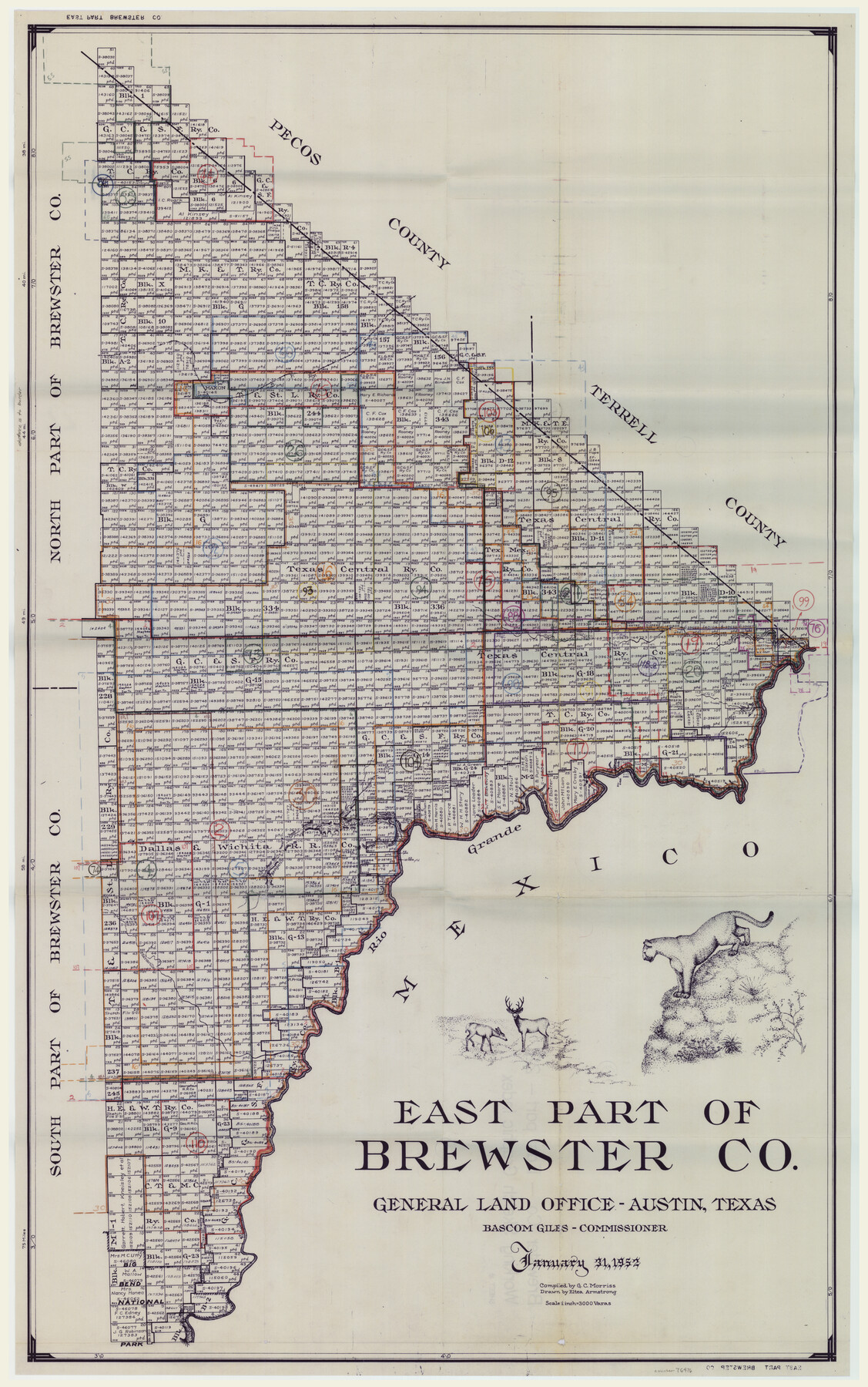 76476, Brewster County Working Sketch Graphic Index, East Part, Sheet 1 (Sketches 1 to 111), General Map Collection