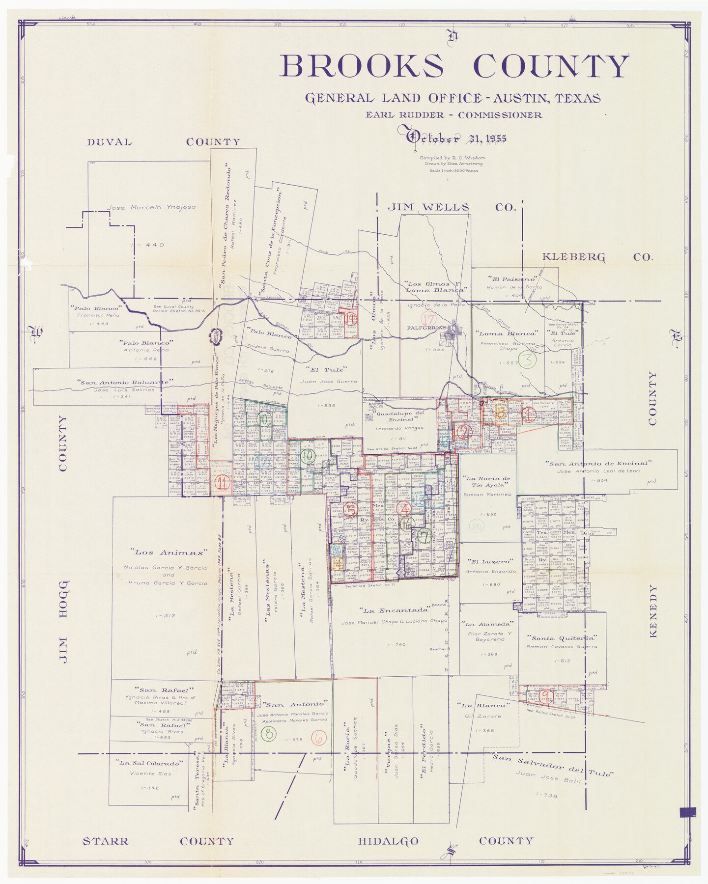 76479, Brooks County Working Sketch Graphic Index, General Map Collection