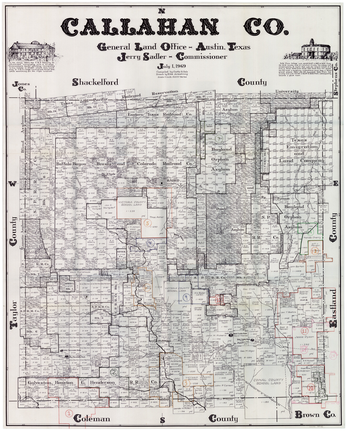 76485, Callahan County Working Sketch Graphic Index, General Map Collection

