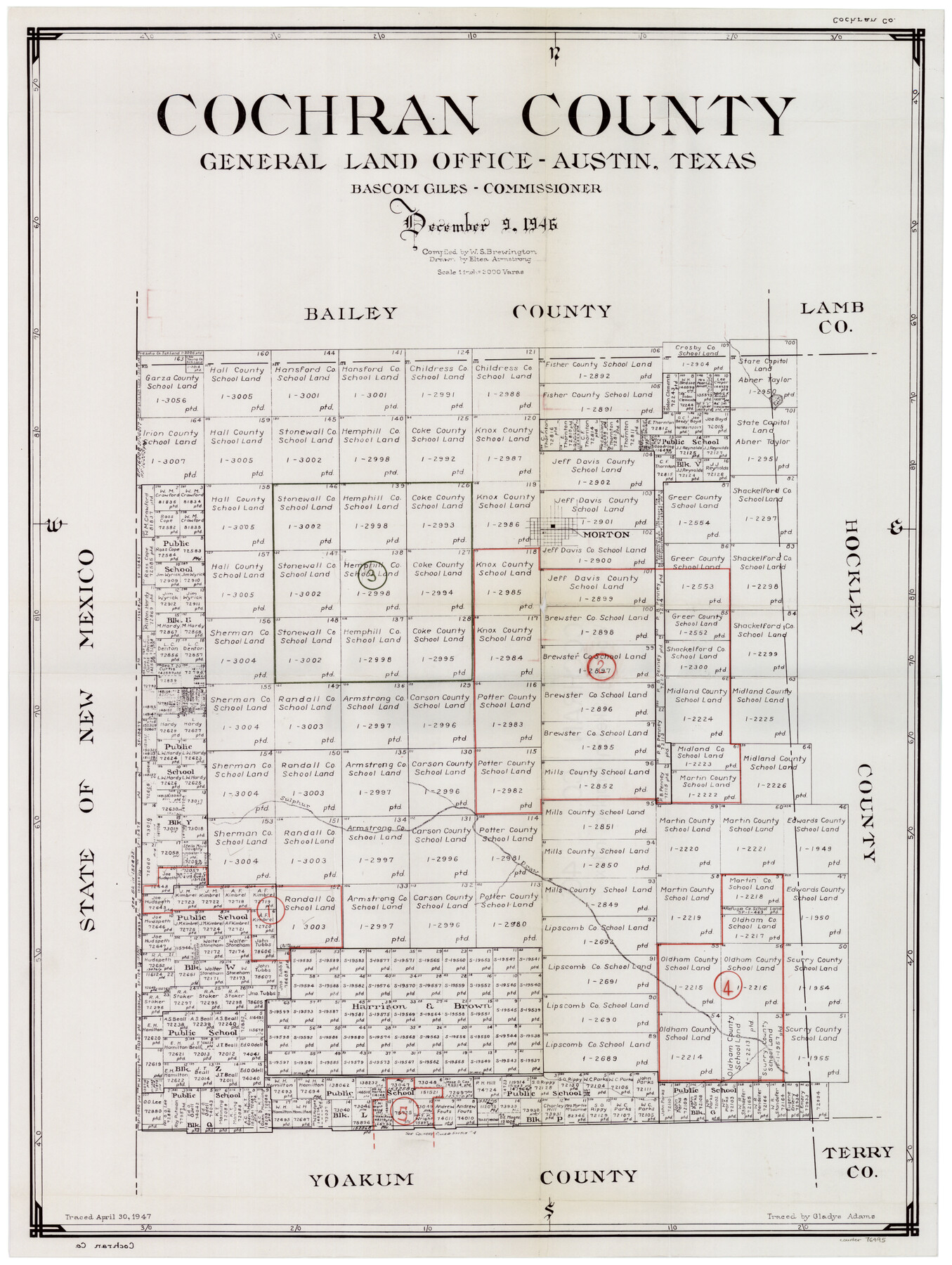 76495, Cochran County Working Sketch Graphic Index, General Map Collection
